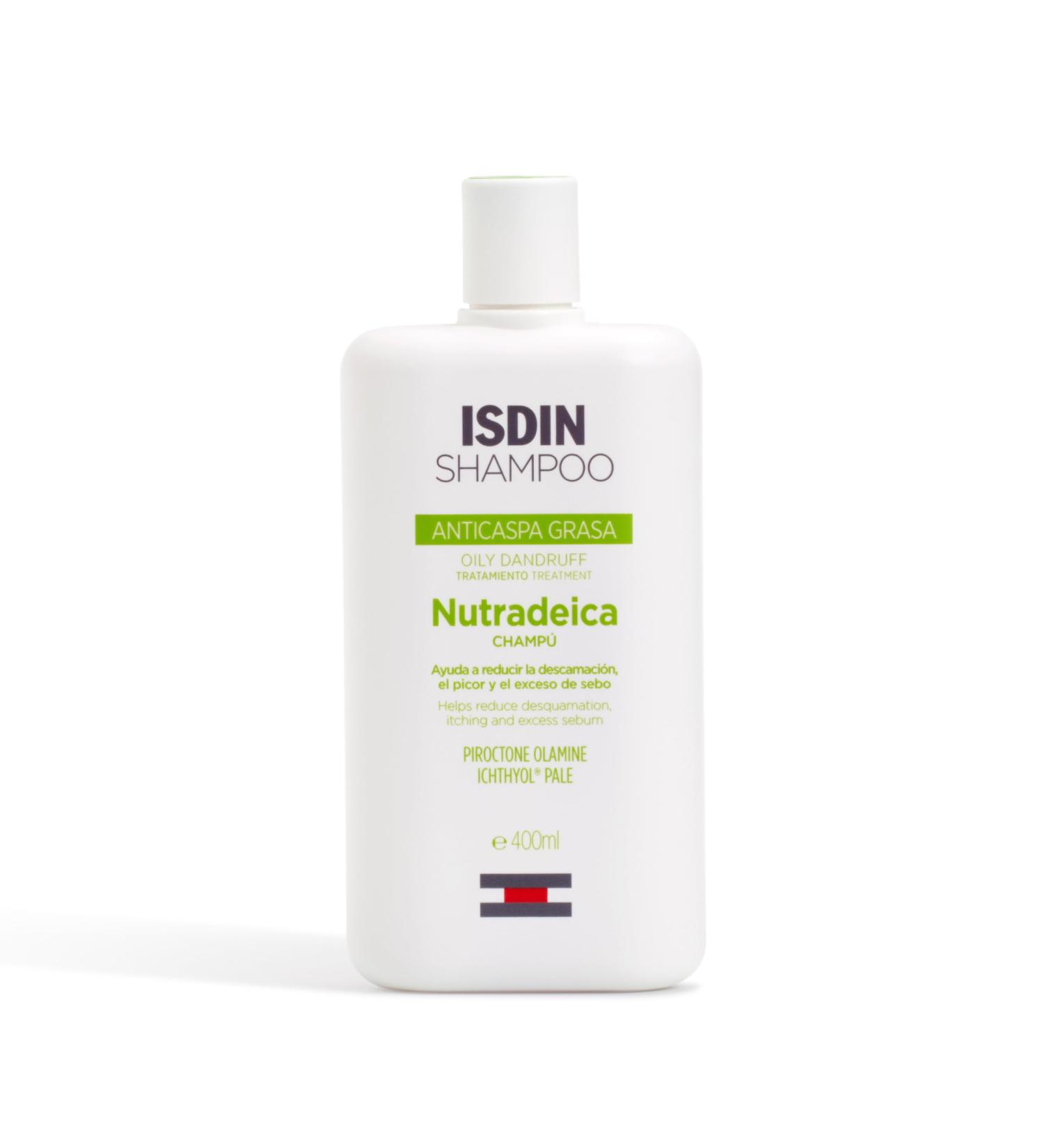 ISDIN Nutradeica Anti-Oily Dandruff Shampoo Reduces Desflation Itching and Excess Oil 1 x 400 ml - Buy Online on GoSupps.com