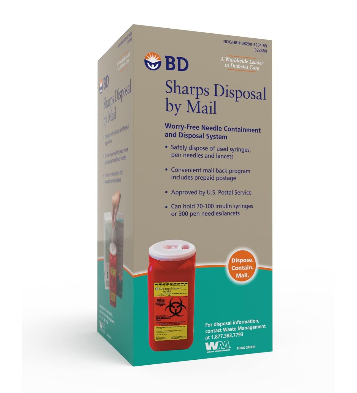 BD Sharps Disposal by Mail: Convenient Worry-Free Container with Prepaid Postage - Buy Online on GoSupps.com