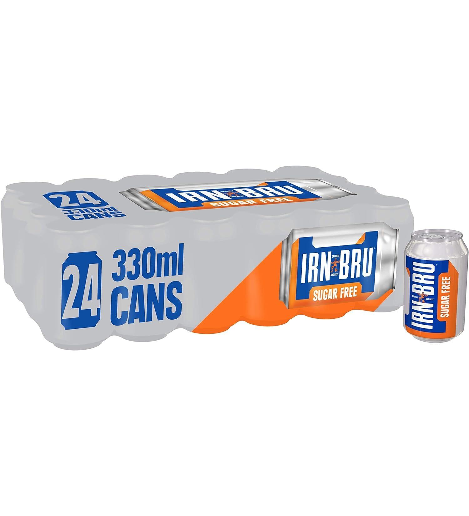 IRN-BRU Sugar Free Soft Drink Cans 330 ml - Pack of 24 - Buy Online on GoSupps.com