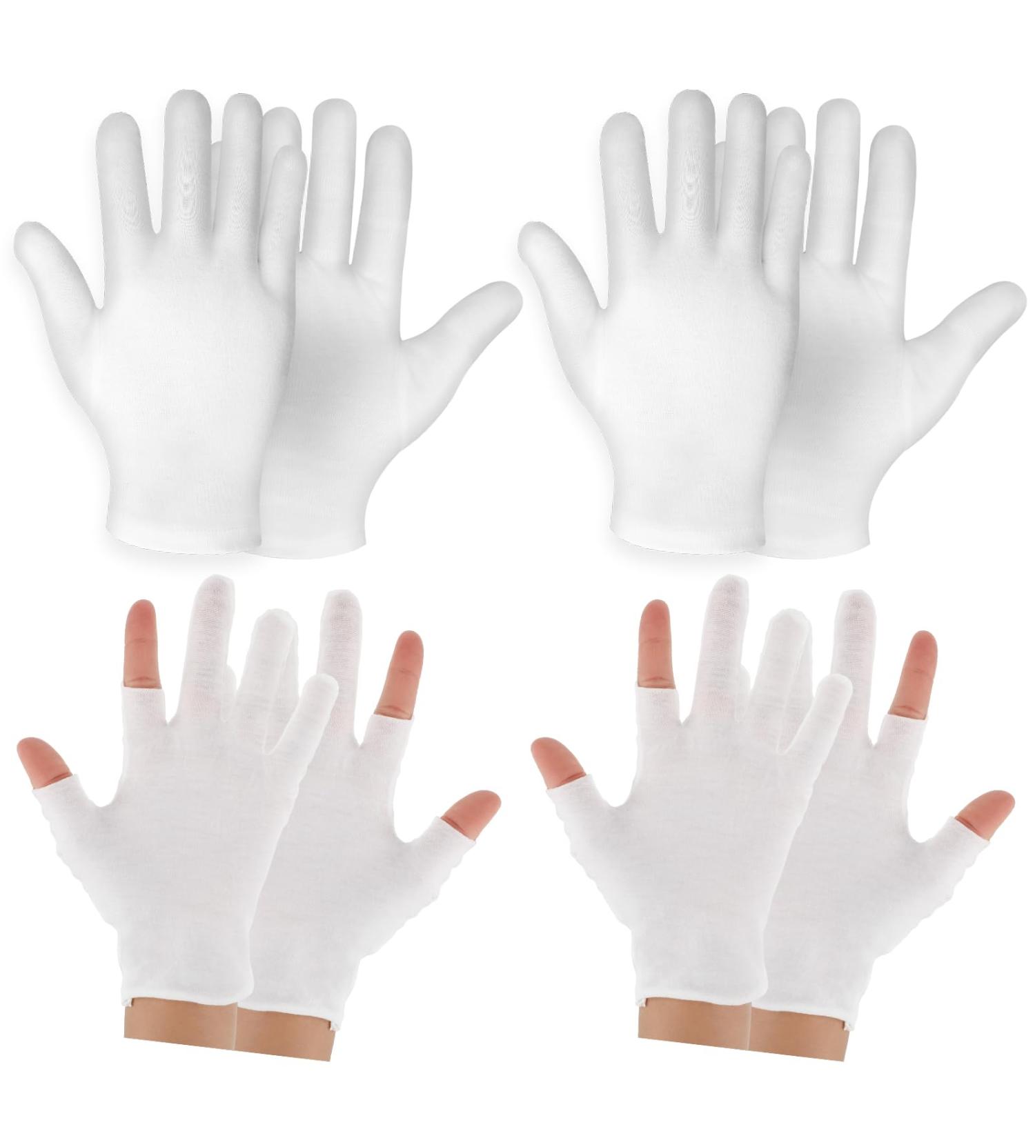 Buy Cotton Gloves - 4 Pairs of Breathable Washable Reusable Protective Gloves for Eczema & Dry Hands - Buy Online on GoSupps.com
