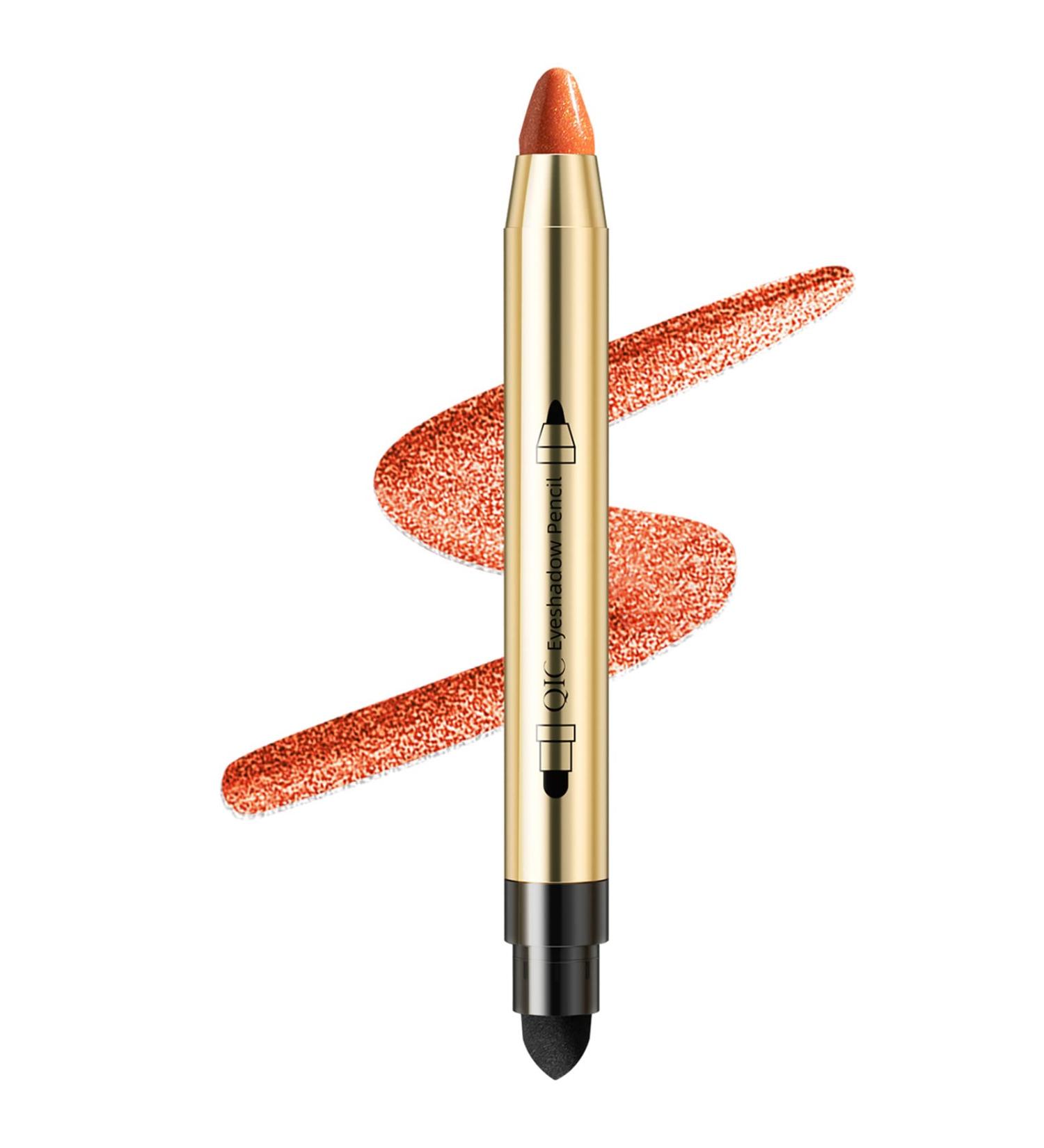 Go Ho Orange Highlighter Eyeshadow Stick - Cream-to-Powder Pen for Bright Eyes | Shimmer Orange Hue | Easy Application with Sponge | 01 Shimmer Orange & 02 Highlighter - Buy Online on GoSupps.com