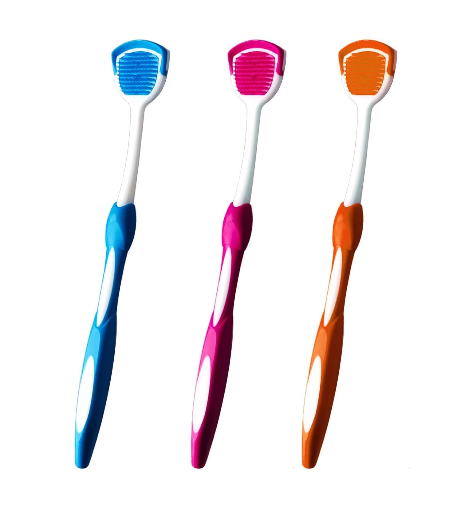 Buy Tongue Brush & Scraper Set - 3 Pack | Fight Bad Breath with Tongue Cleaners - International Shipping Available - Buy Online on GoSupps.com