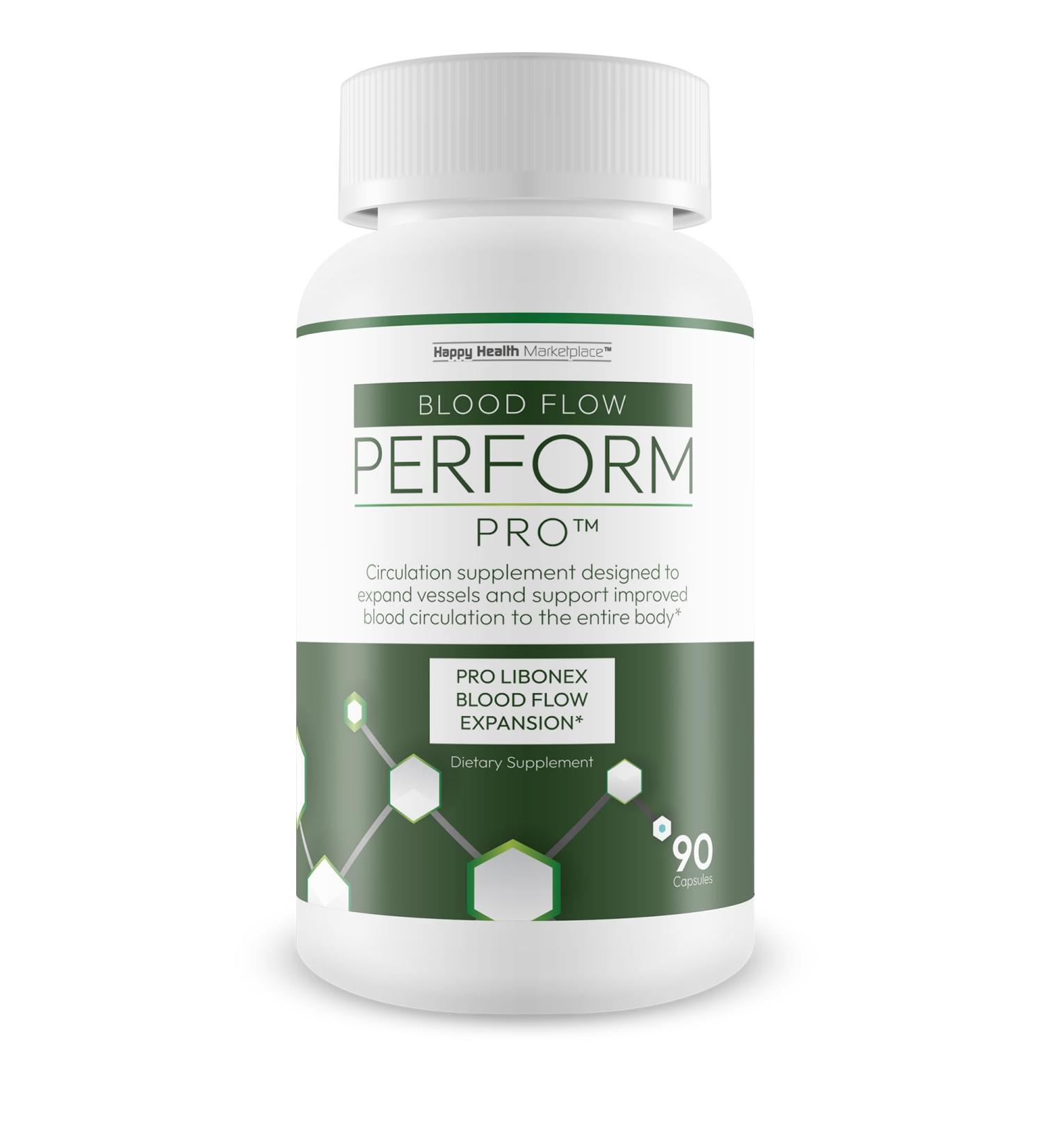 Perform Pro - Our Best Blood Flow Booster for Improved Performance - Circulation Booster Plus Brain Support - Circulation Male Supplement to Focus and Perform - Better Blood Flow Titan Vigor for Men - Buy Online on GoSupps.com