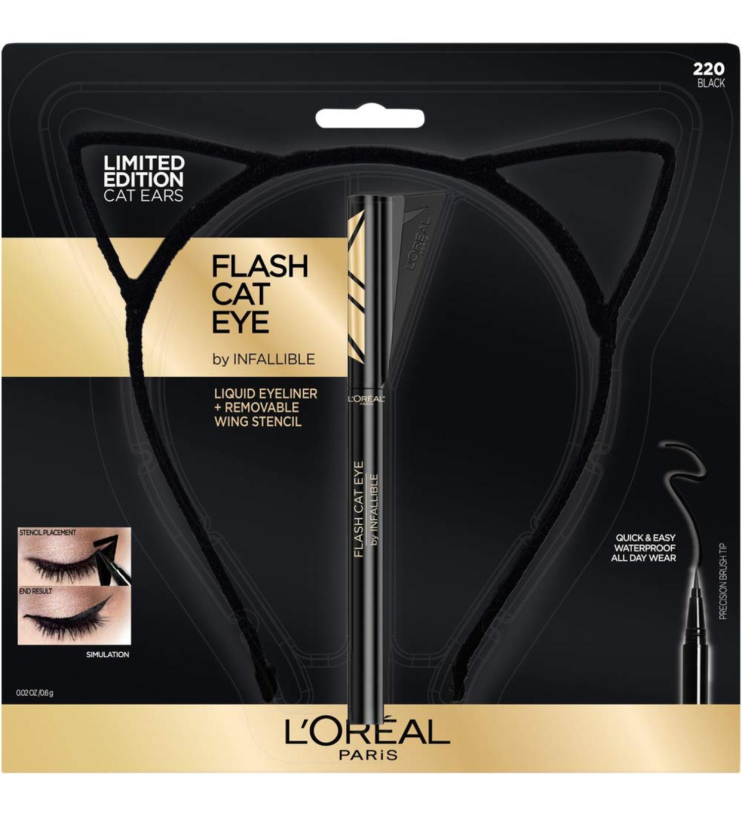 L'Oreal Paris Halloween Makeup Kit with Flash Cat Liquid Eyeliner & Cat Ear Headband Set - Buy Online on GoSupps.com