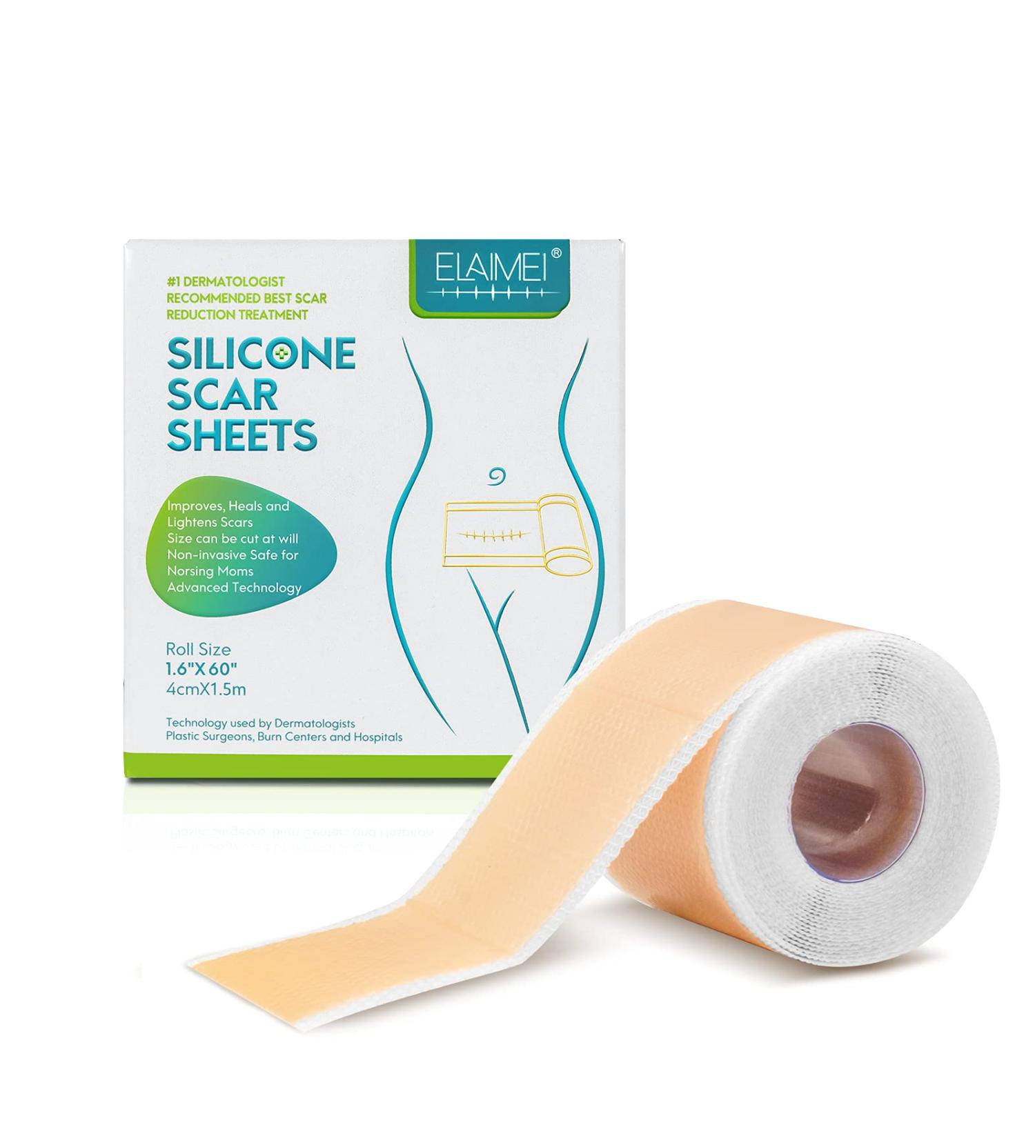 Medical Silicone Gel Tape for Scar Removal - Hypertrophic & Keloid Scars - Pain-Free & Water-proof - 1.6 x 60 - Buy Online on GoSupps.com