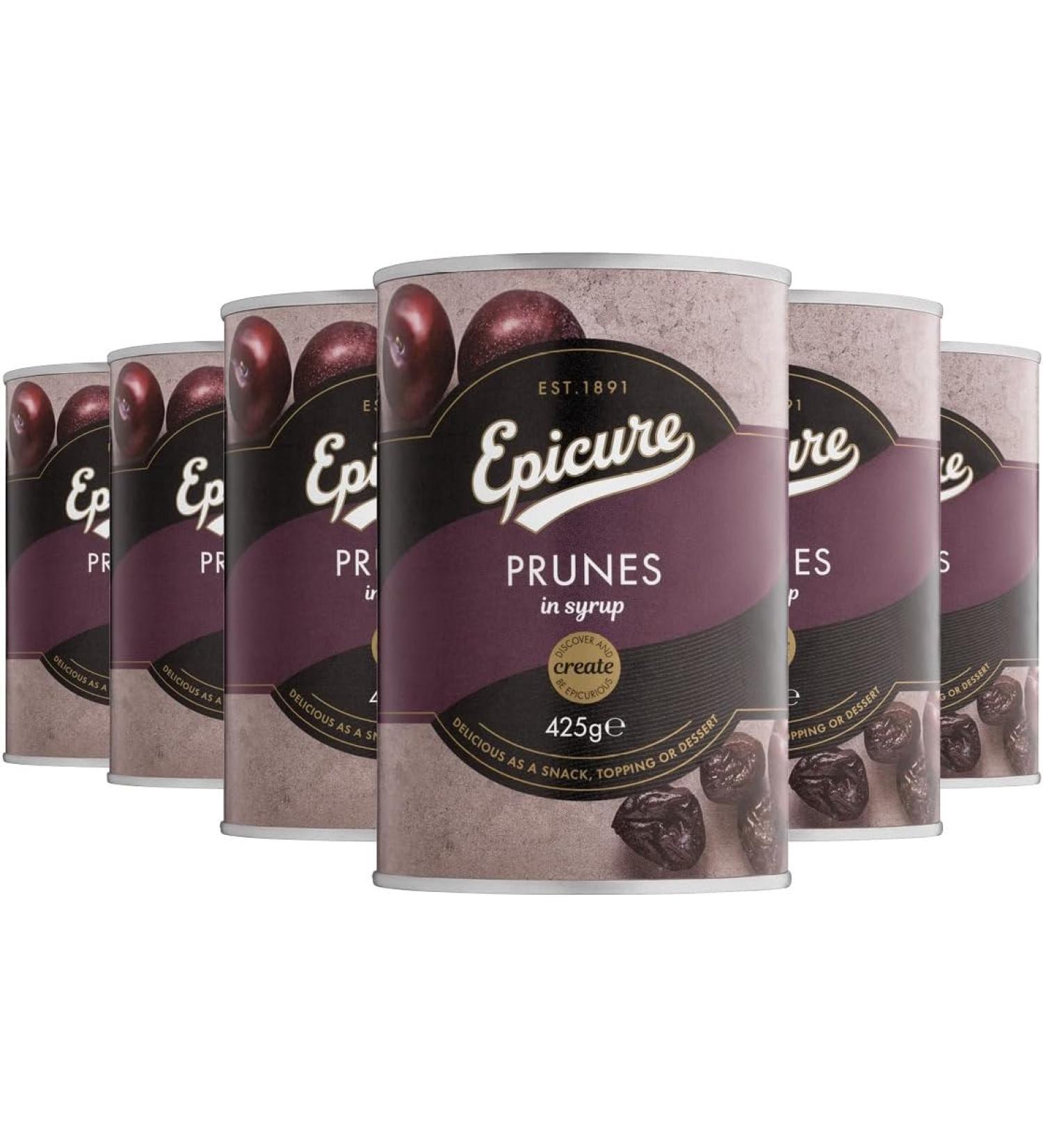 Epicure Prunes in Syrup - Pack of 6 - 425g - Buy Online on GoSupps.com