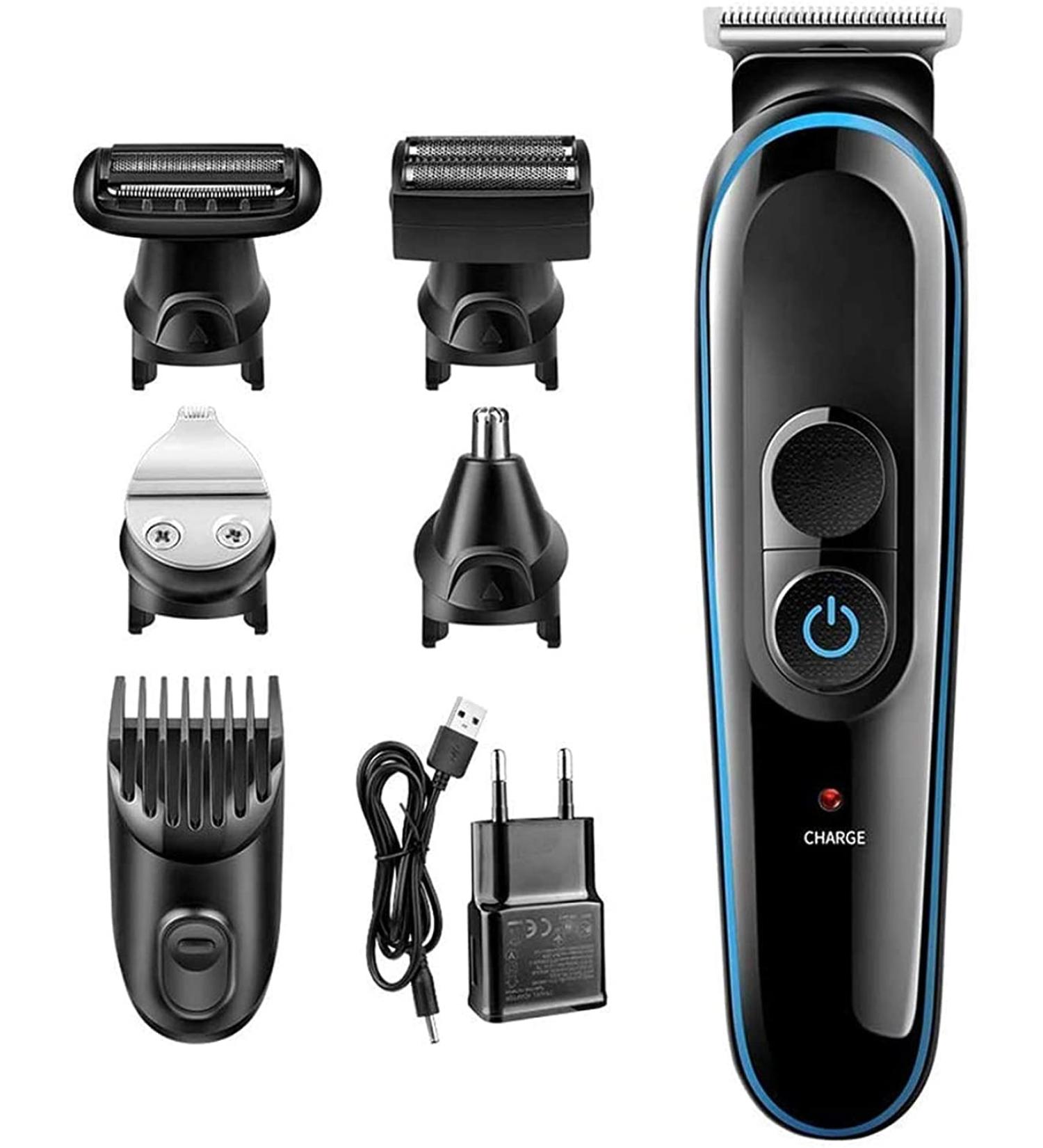6-in-1 Electric Hair Cutting Tool for Men | Cordless Clippers & Trimmer Kit - Grooming Essentials for Haircuts & Beard Care - Buy Online on GoSupps.com