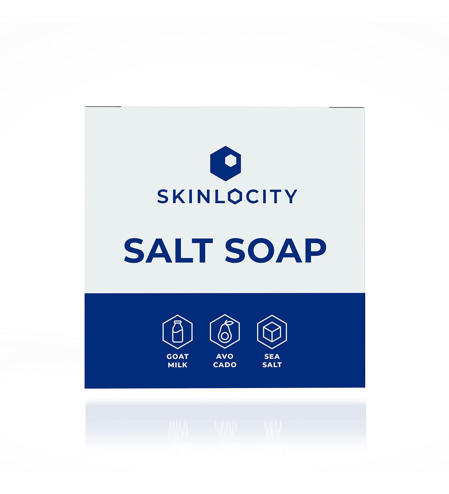 Skinlocity Facial Soap - Sea Salt & Goat Milk Bar for Nourishing Moisturizing and Exfoliating Skin - Buy Online on GoSupps.com