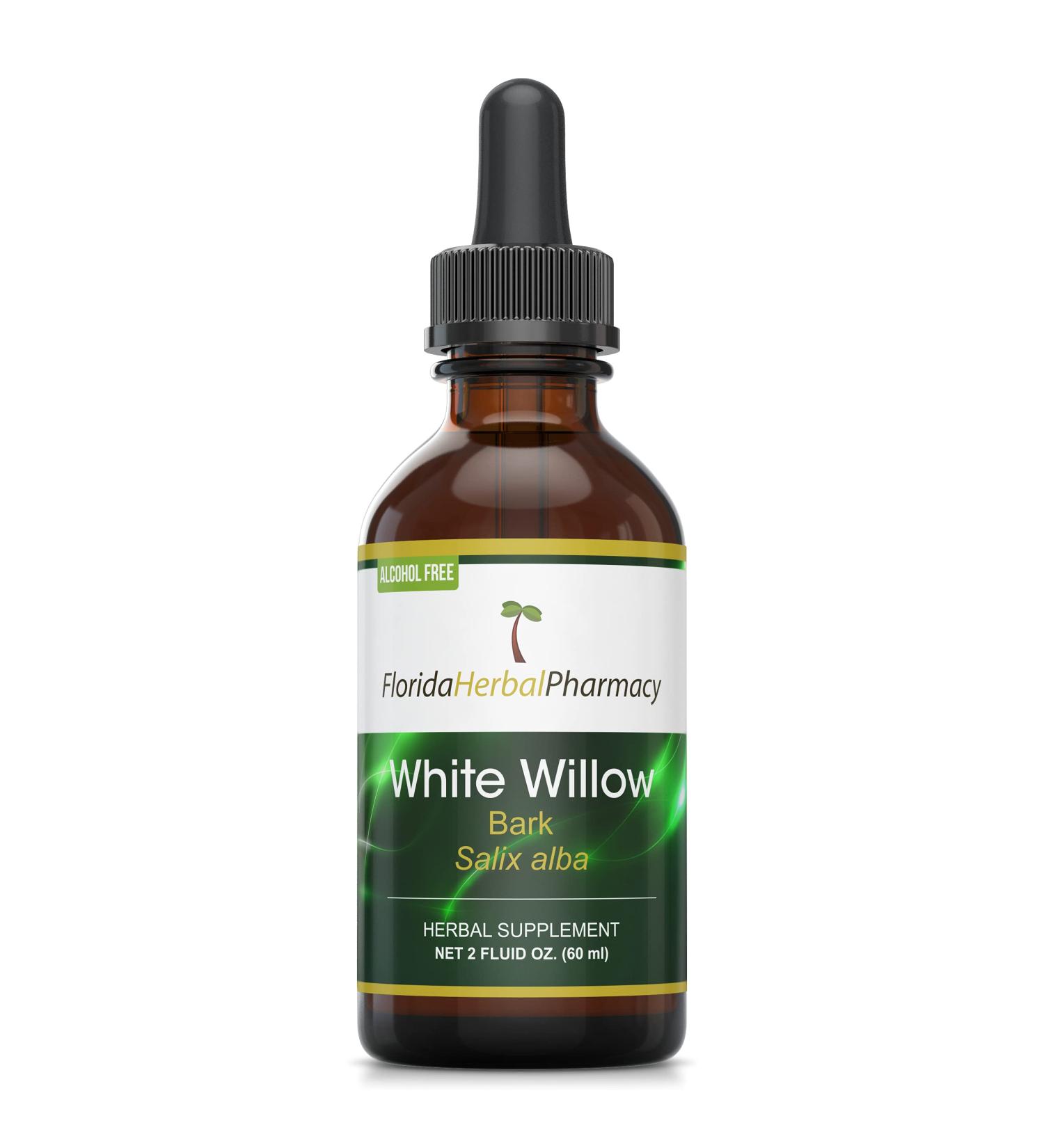 Florida Herbal Pharmacy Alcohol - Free White Willow Bark (Salix alba) Tincture / Extract 2 oz.