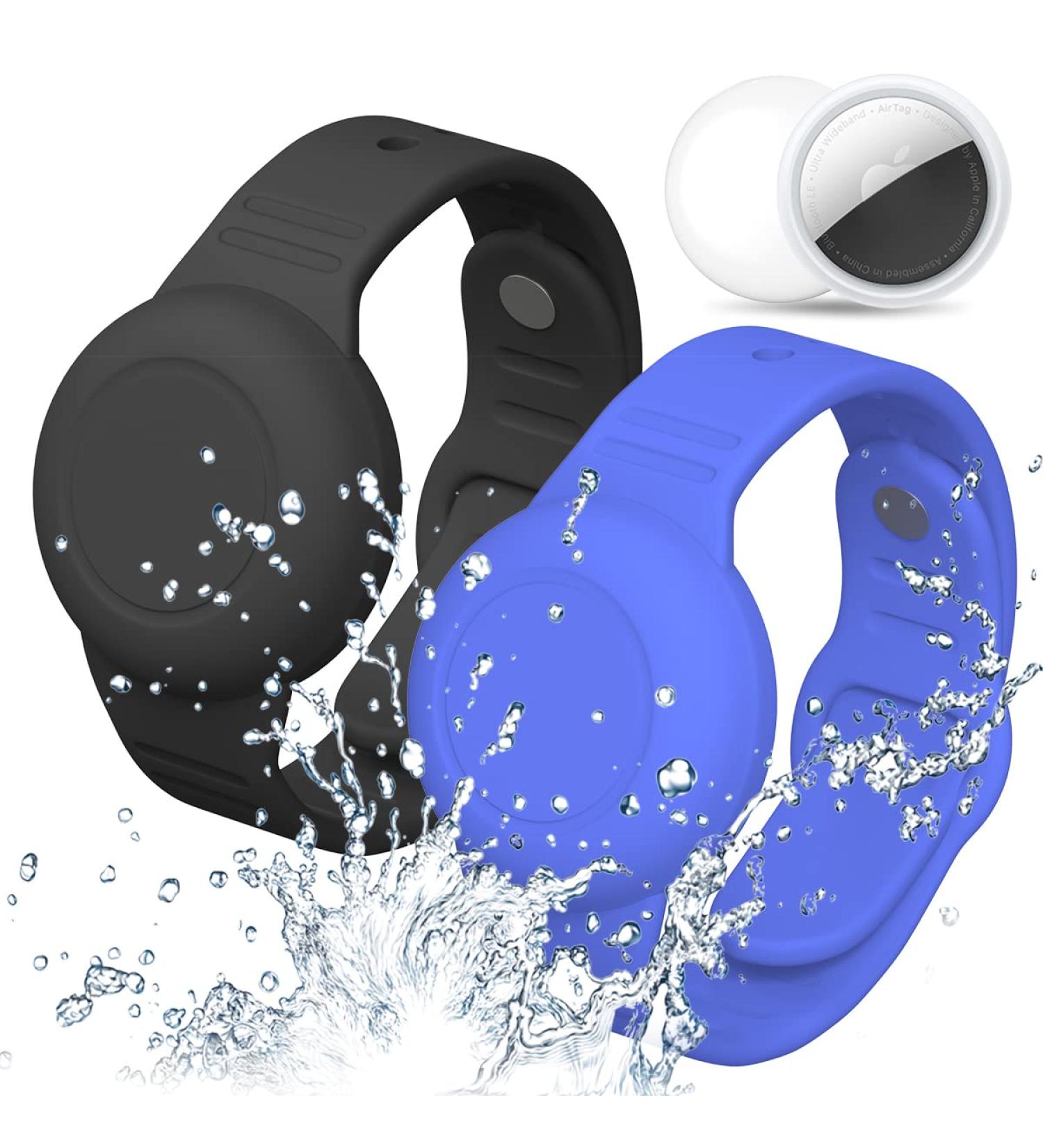 Waterproof AirTag Bracelet for Kids  Wristband for Apple Air Tag Hidden Silicon Holder for Toddler Child Elder GPS Tracking Tagging Watch Band (Black  Blue) 2 - Buy Online on GoSupps.com
