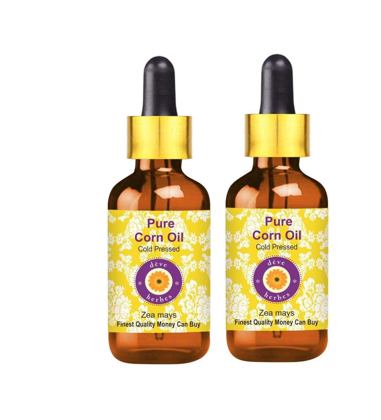 Buy Dev Herbes Pure Mais Oil (Zea Mays) - Cold-Pressed Therapeutic Quality - 100ml x 2 (Pack of Two) - Natural Glass Dripper - International Shipping Available - Buy Online on GoSupps.com