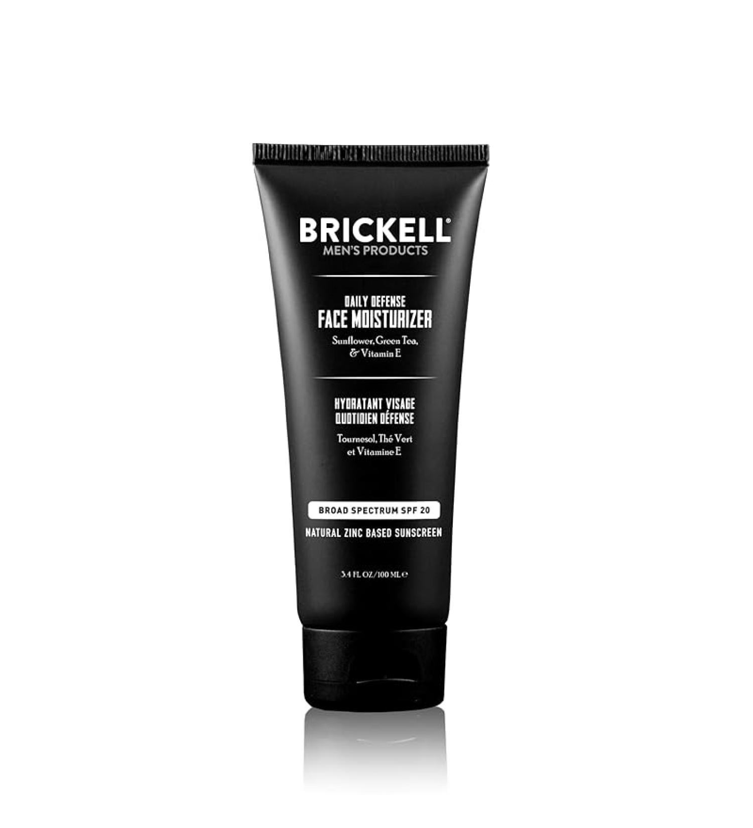 Brickell Men's Daily Defense Face Moisturizer with SPF20 - Natural, Organic, and Unscented - 2oz - Buy Online on GoSupps.com