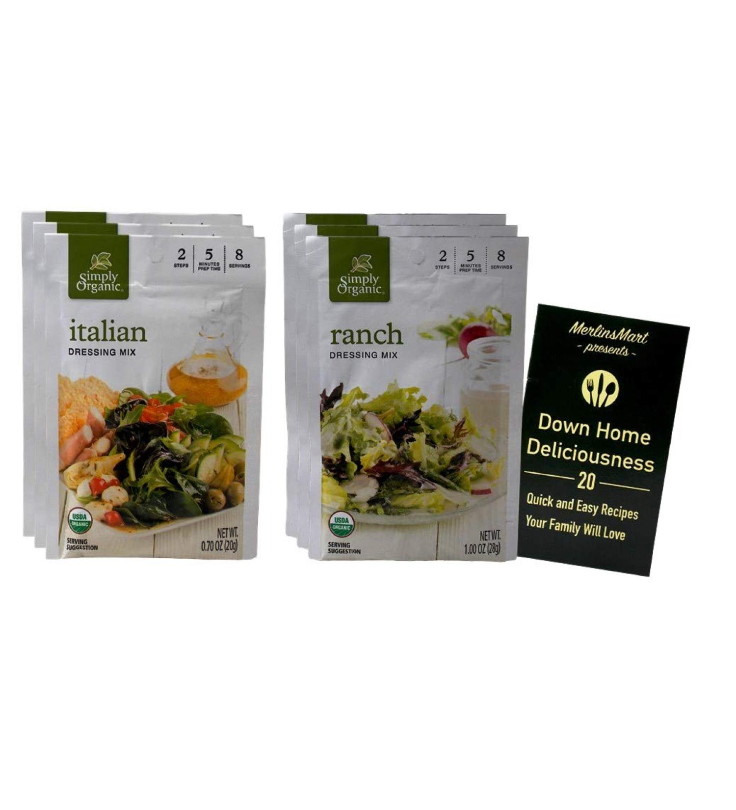 Organic Salad Dressing Seasoning Mix Variety Pack (6) | Ranch & Italian Flavors | Includes Recipe Booklet - Buy Online on GoSupps.com