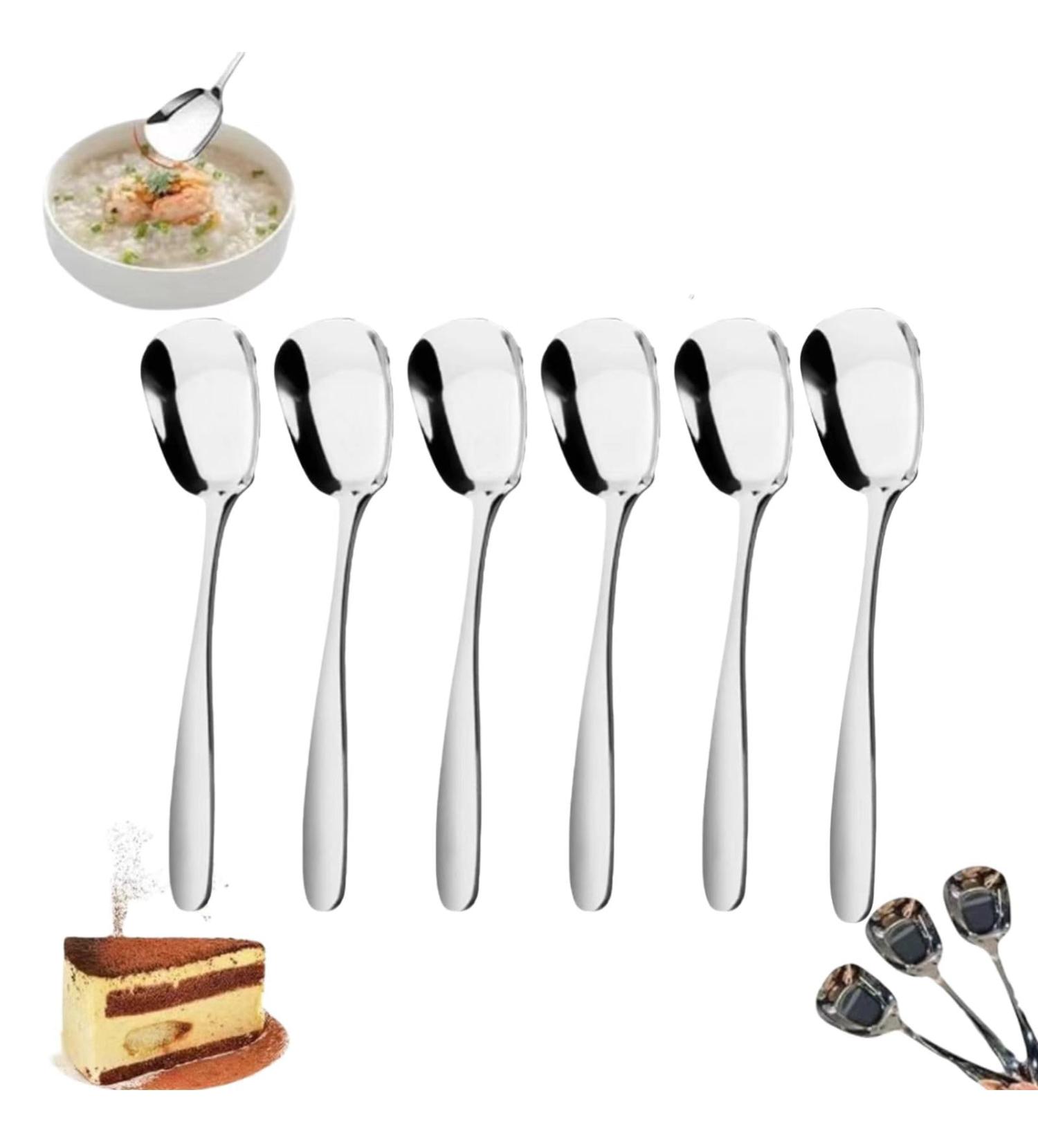 Arithmetic Square Head Stainless Steel Spoons Square Spoons Stainless Steel Square Spoon Square Head Spoons Arithmetic Square Head Spoon Square Head Serving Spoons 6pcs L - Buy Online on GoSupps.com