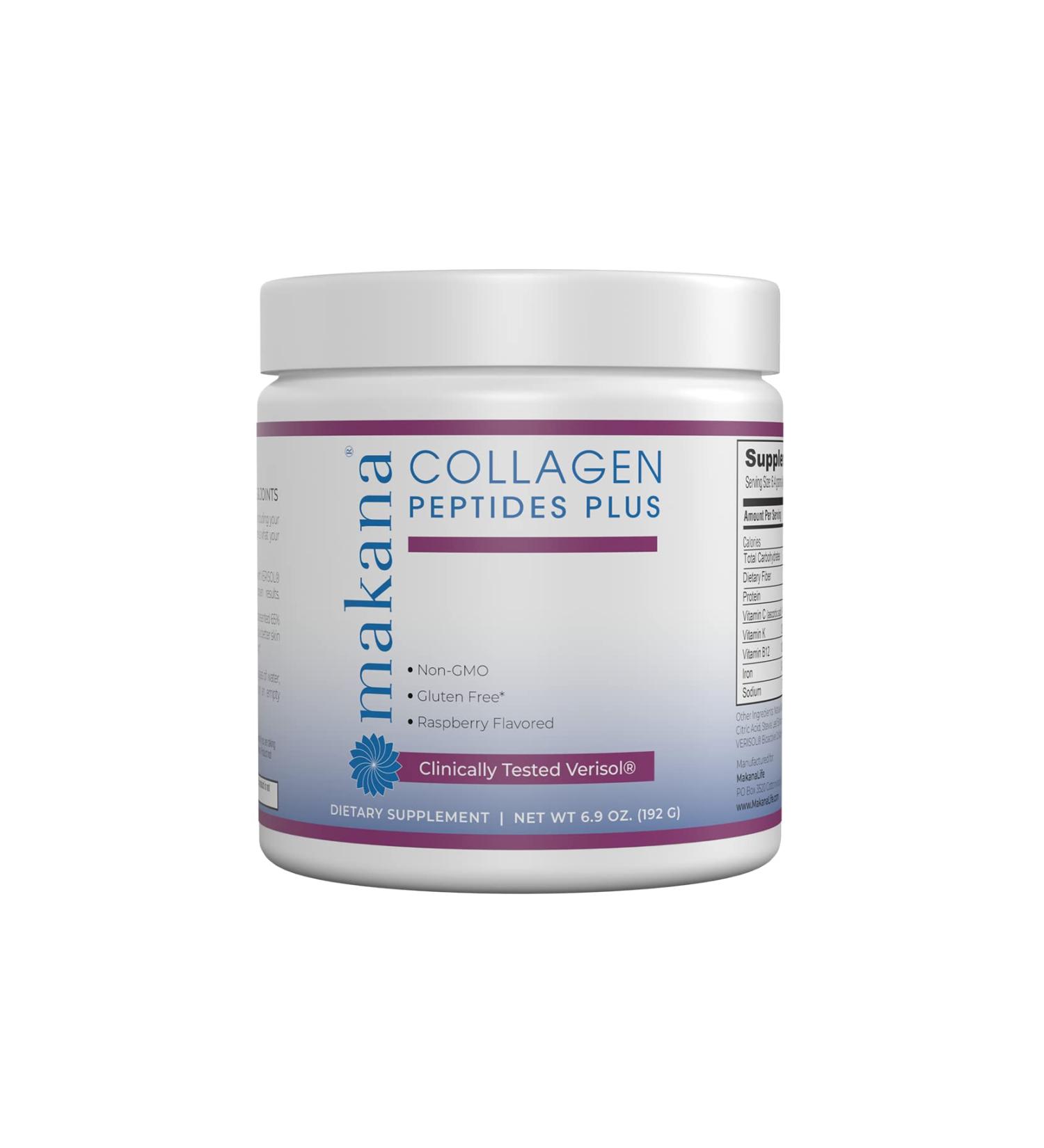 Makana Collagen Peptides Plus with Verisol Vitamin C Hyaluronic Acid & Amino Acids Supports Hair Skin Nails & Joints 30 Servings Raspberry Flavor - Buy Online on GoSupps.com