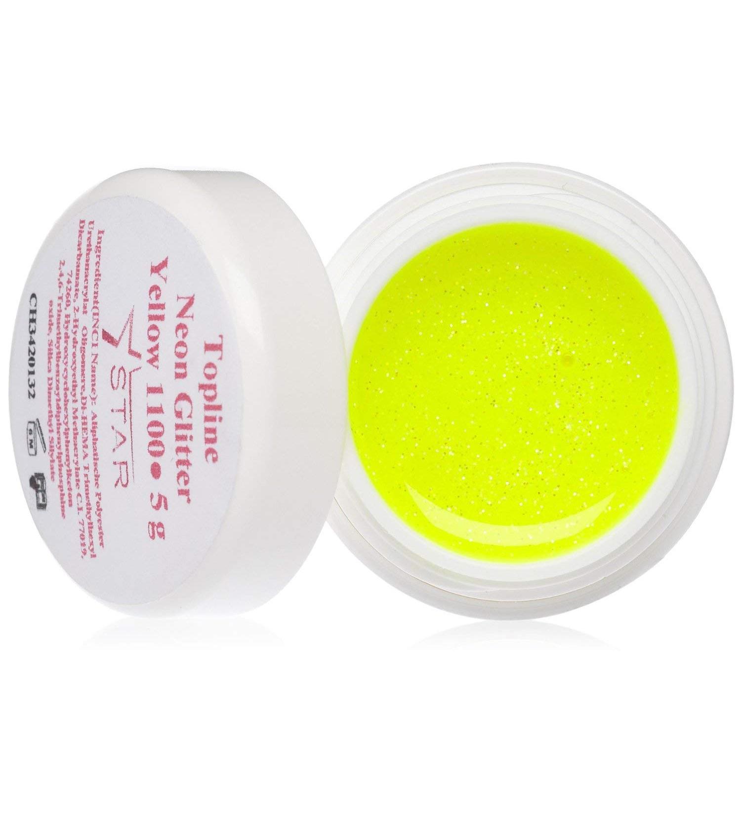 UV/LED Topline Neon Glitter Farbgel (Rainbow Yellow)