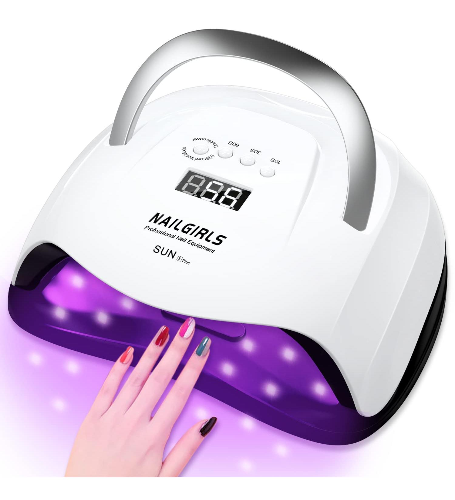 NAILGIRLS 168W UV LED Nail Lamp | Professional Fast UV Light Gel Polish Curing | 4 Timer Settings | Auto Sensor Nail Dryer for Home & Salon Use - Buy Online on GoSupps.com