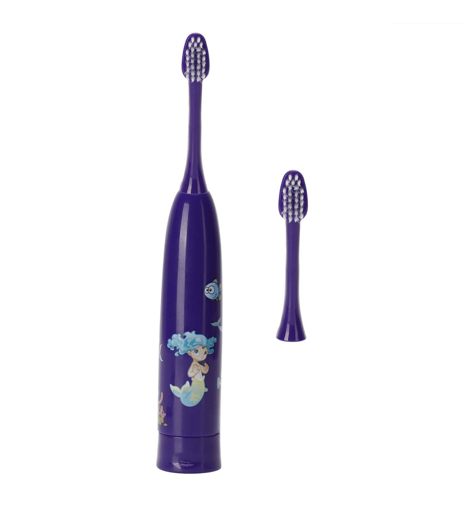 Buy Mermaid Lila Electric Children's Toothbrush - Waterproof Cartoon Design 6000 Strokes International Shipping - Buy Online on GoSupps.com