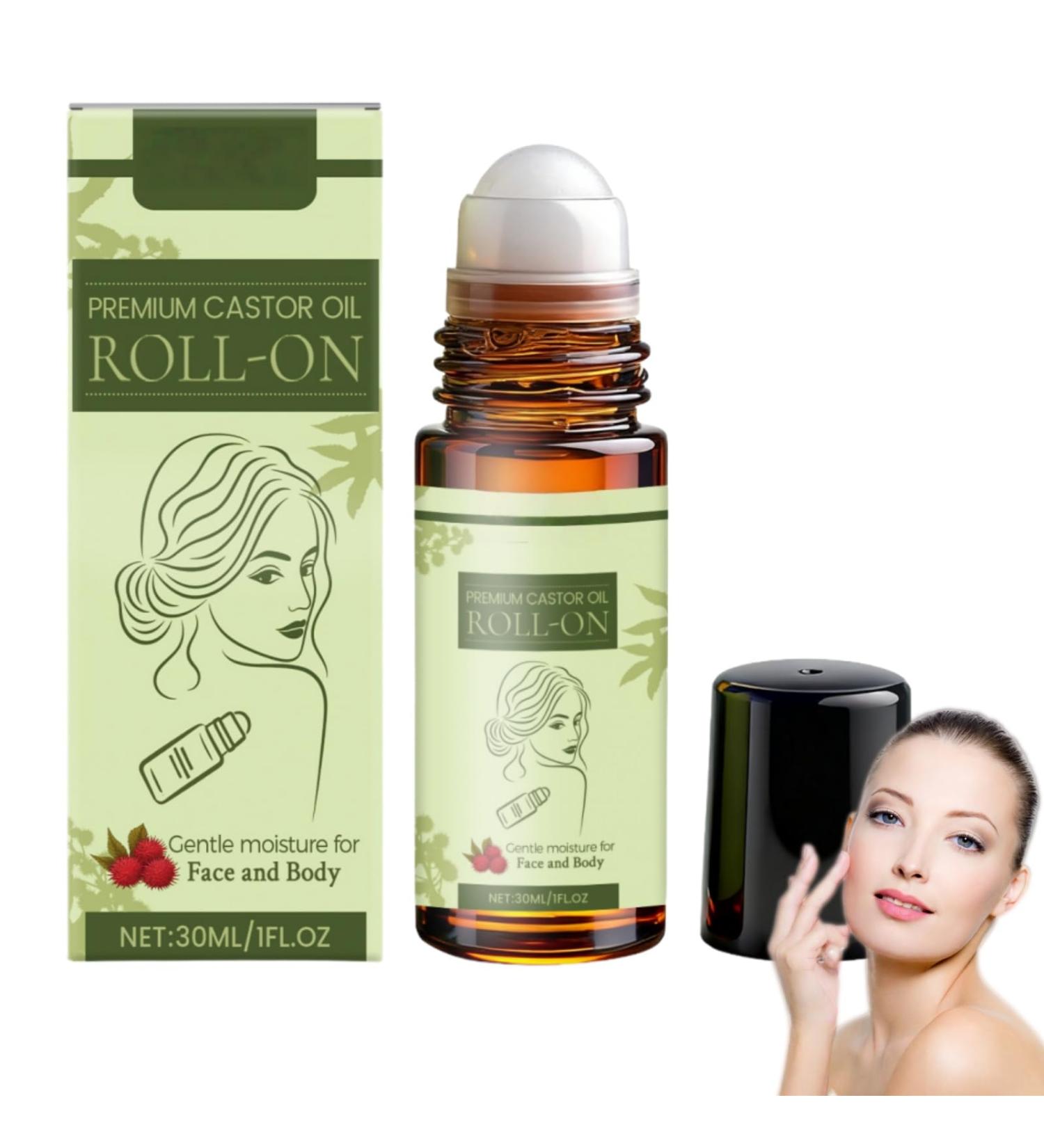 BRVLY Castor Oil Roll On for Belly Face and Body Multifunctional Use Castor Oil Facial Serum for Women Under Eye Roller Ball for Moisturizing and Firm Look Hair Growth Serum RollOn 1 - Buy Online on GoSupps.com