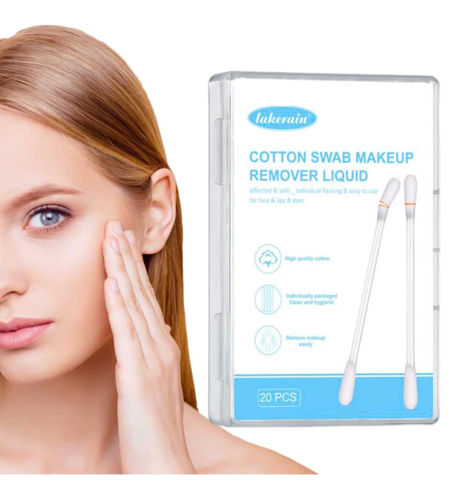 Makeup Remover Cotton Swab | Cosmetic Cotton Swabs - Liquid-Filled Qtip Makeup Remover Multi-Functional Cosmetic Swabs for Lip Aviere - Buy Online on GoSupps.com