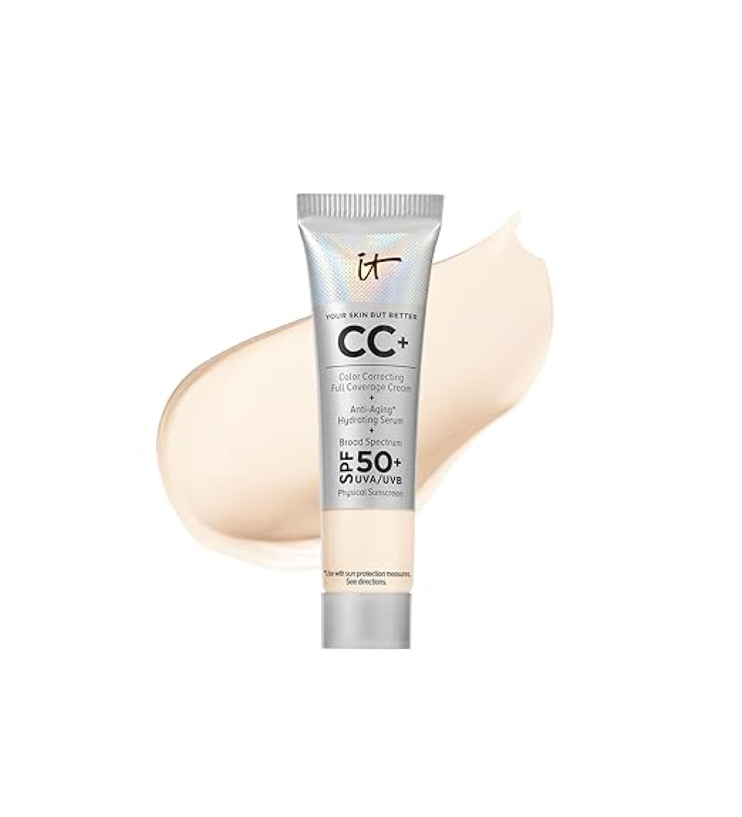 IT Cosmetics Your Skin But Better CC+ Cream Travel Size - Color Correcting Cream  Full-Coverage Foundation  Hydrating Serum & SPF 50+ Sunscreen - Natural Finish - 0.4 fl oz - Buy Online on GoSupps.com