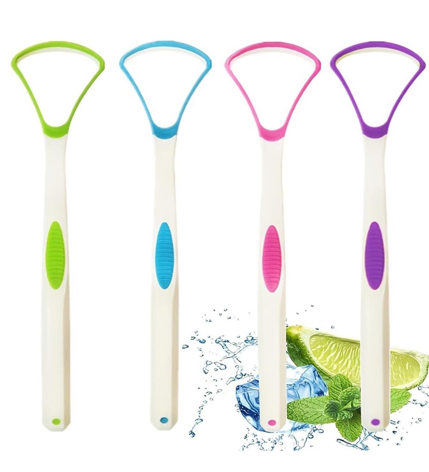 PLABBDPL Tongue Scraper Set - 4 Colorful Tongue Cleaners for Adults | Best Oral Hygiene Tool for Fresh Breath - Buy Online on GoSupps.com