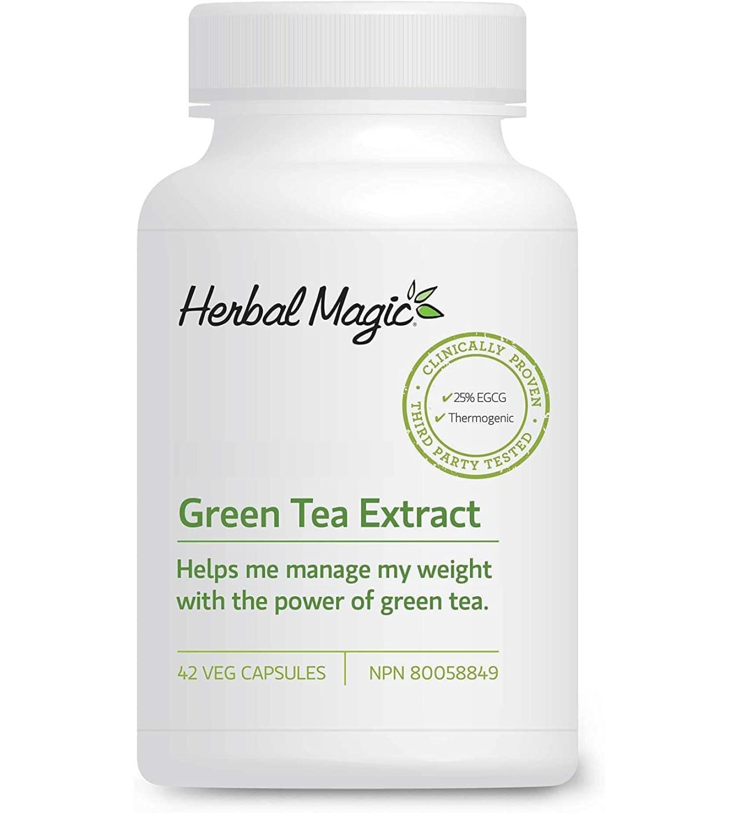 Herbal Magic Green Tea Leaf Extract High Potency Camillia sinensis Supplement for Women & Men with 60% Catechins 25% EGCG Non-GMO Vegetable Capsules - Buy Online on GoSupps.com