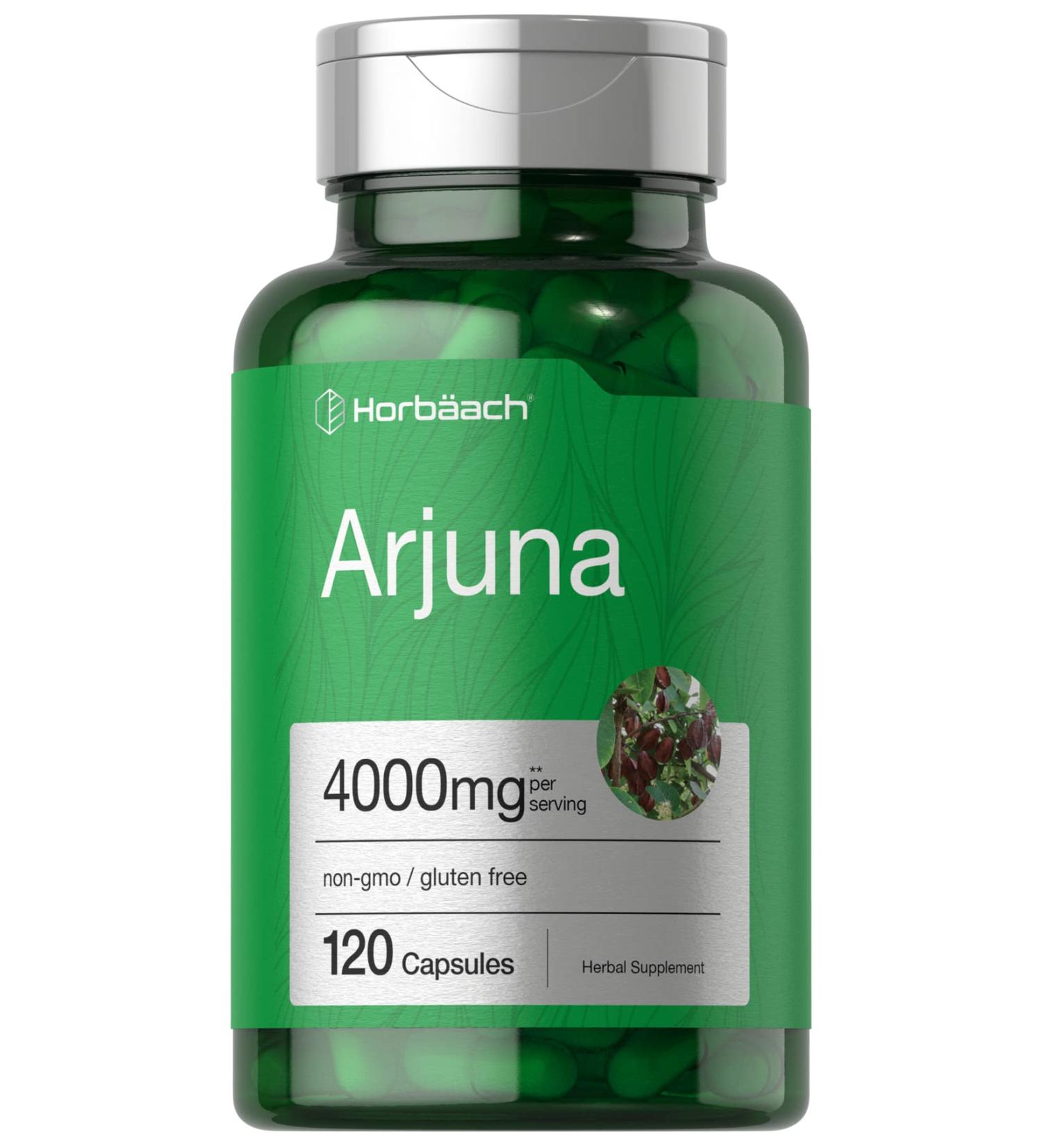 Arjuna Capsules 4000mg | 120 Count | Non-GMO Gluten Free | Arjuna Bark Extract by Horbaach - Buy Online on GoSupps.com
