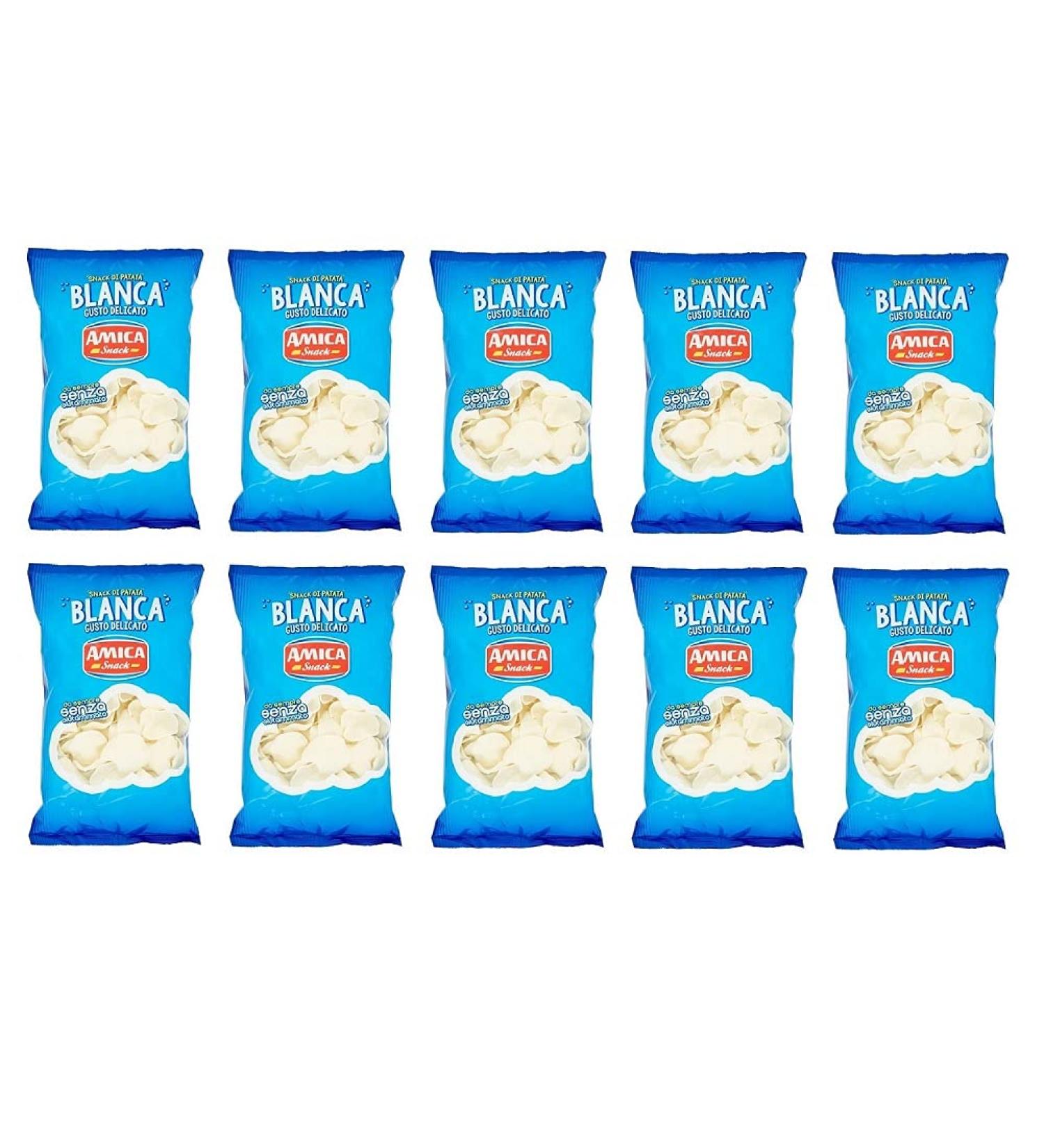 Amica Chips Pack of 10 Amica Blanca Patatine chips for potatoes 160g