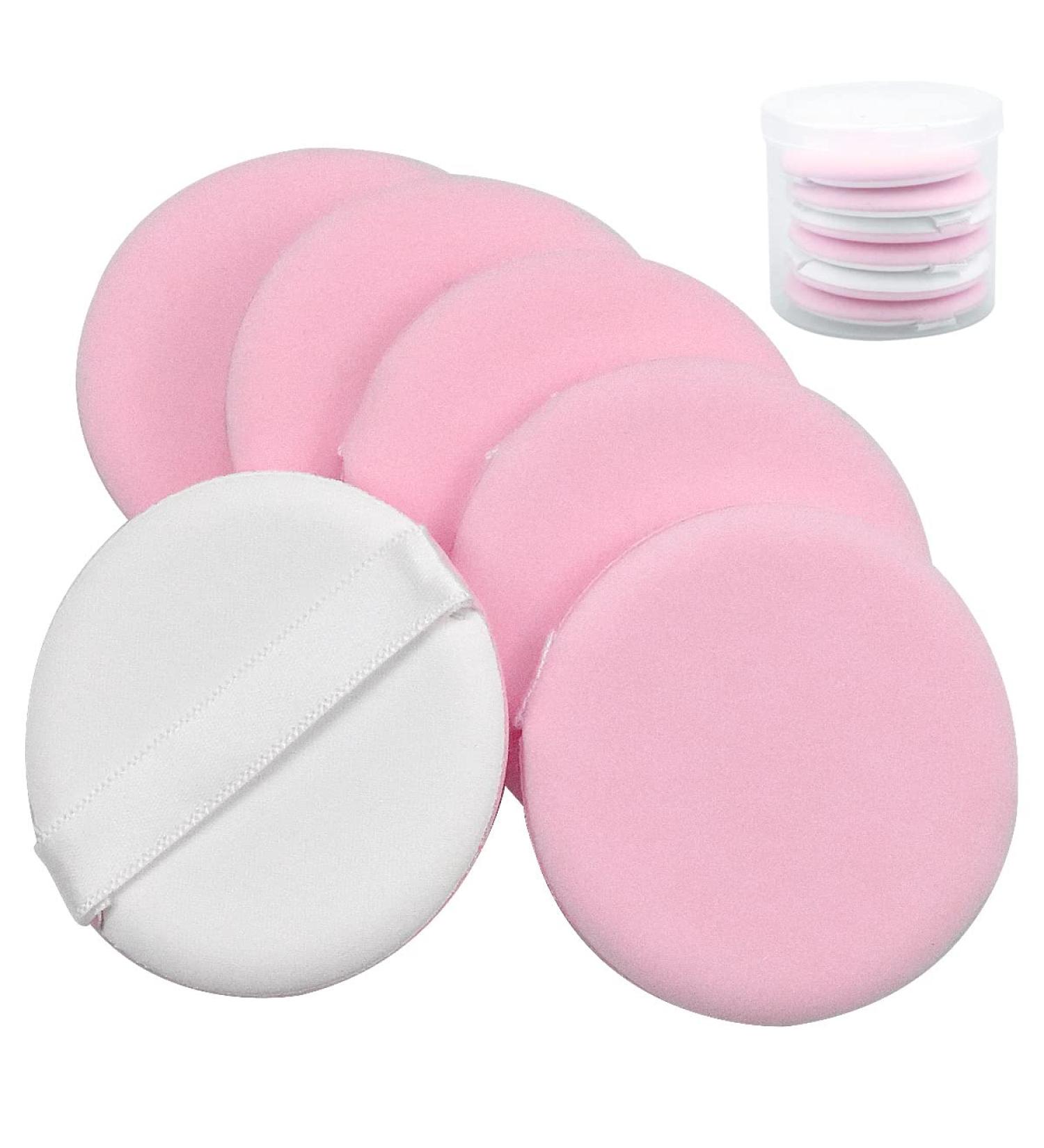 Sdlxcms Powder Puffs 6 Pieces Cosmetic Powder Puff Washable and Reusable Makeup Sponge Puff for Fundation Loose or Pressed Powder Makeup Tool - Buy Online on GoSupps.com