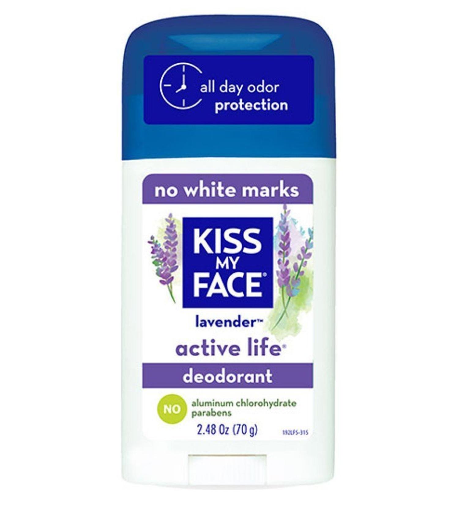 Kiss My Face Deodorant Stick Active Lavender 2.48 Ounce (73ml) (2 Pack) Lavender 2.48 Ounce (Pack of 2)