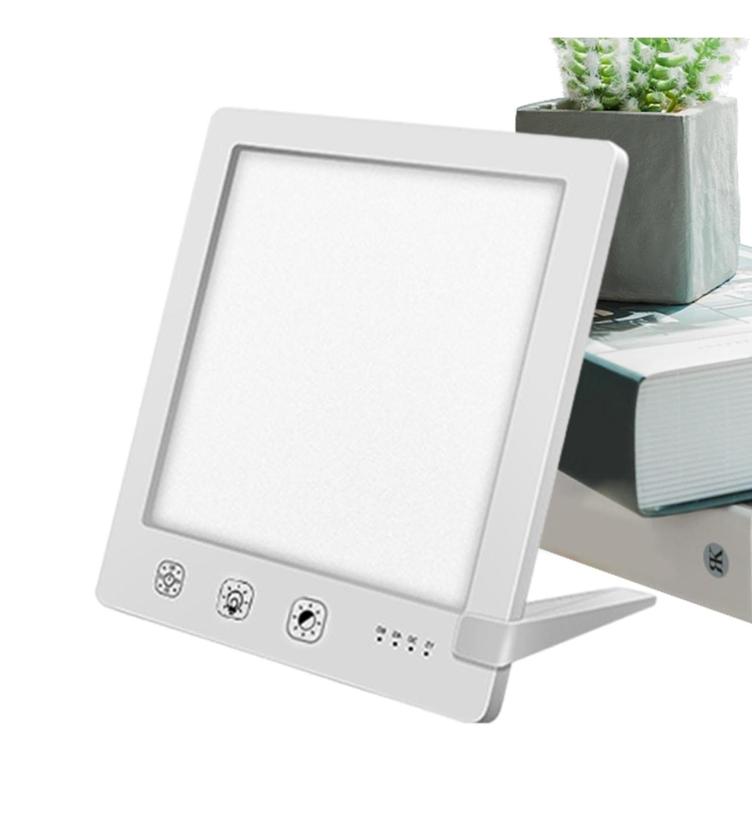 Sunlight Lamp 10000 Lux - 10000 Lux Bright Sunlight Lamps | Foldable Stand Touch Control Home Daylight Lamp with Temperature & Brightness Settings and Timer for Home White - Buy Online on GoSupps.com