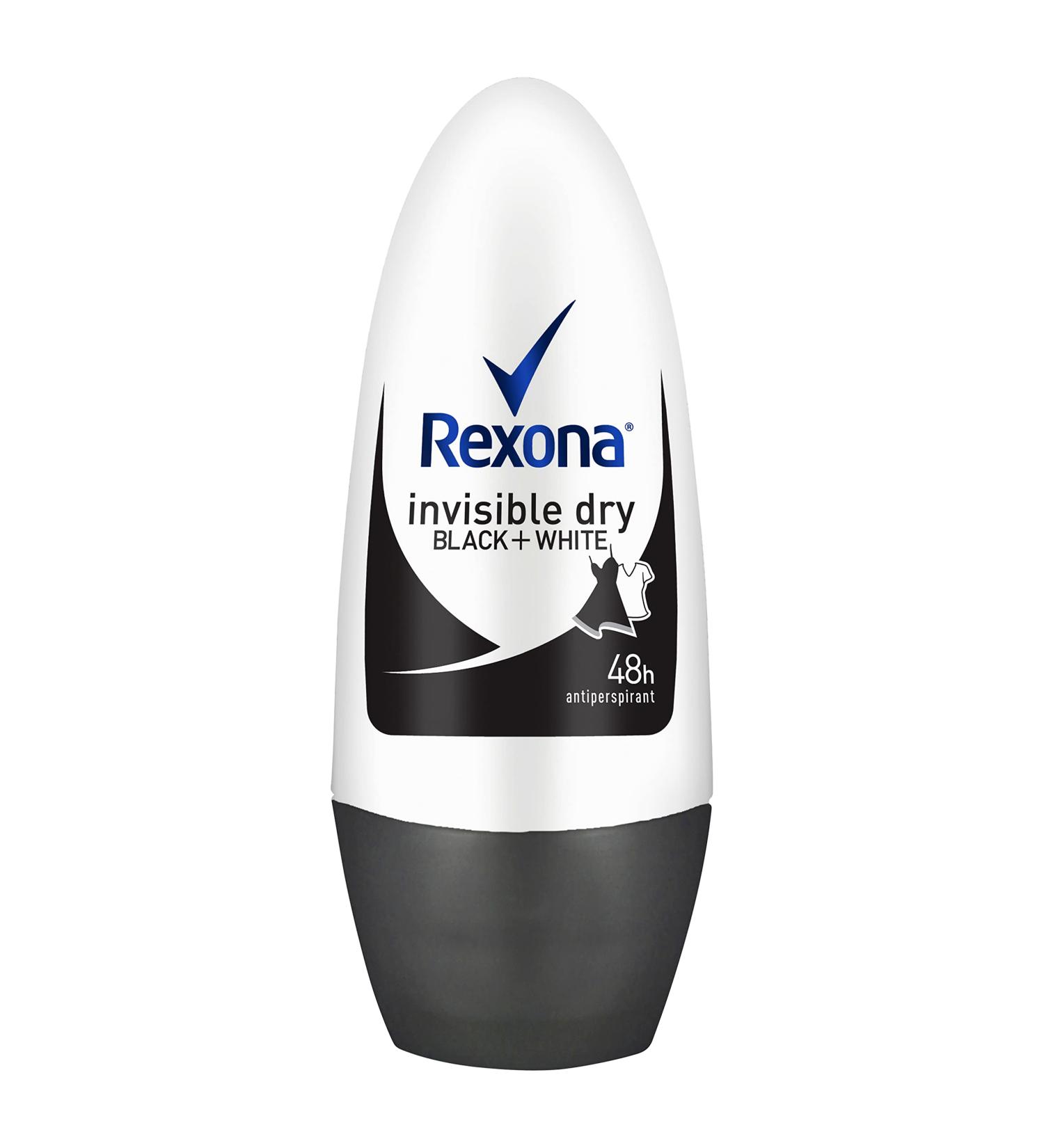 REXONA Women Antiperspirant Roll On Deodorant 50ml - Invisible Dry Black+White | [Your Company Name] - Buy Online on GoSupps.com