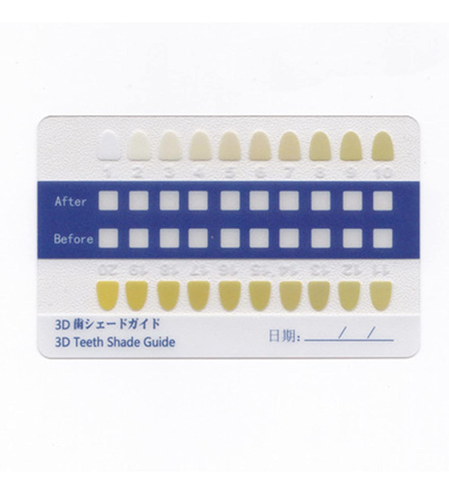 20 Colors Teeth Whitening Shade Guide - Wzcxyx Professional Dental Supplies (50pcs) | Effective Tooth Whiter Comparison - Buy Online on GoSupps.com