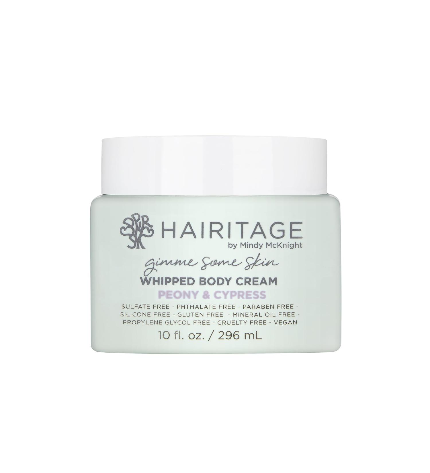Hairitage Gimme Some Skin Peony & Cypress Whipped Body Cream - Shea Butter Niacinamide & Coconut Oil - Nourishing Lotion for All Skin Types - 10 fl. oz - Buy Online on GoSupps.com