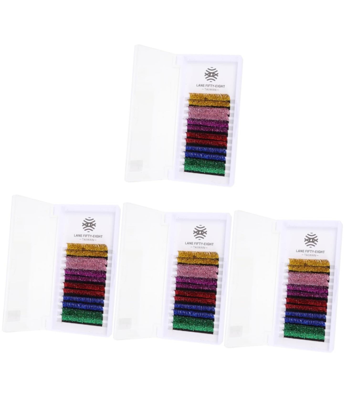 FOMIYES 24 Pairs Glitter False Eyelashes Color Lashes Lash Extension Cosmetic Lashes Colorful False Eyelashes Halloween Cosplay Lashes Colored Eyelashes with Glitter Fiber Extend Manual - Buy Online on GoSupps.com