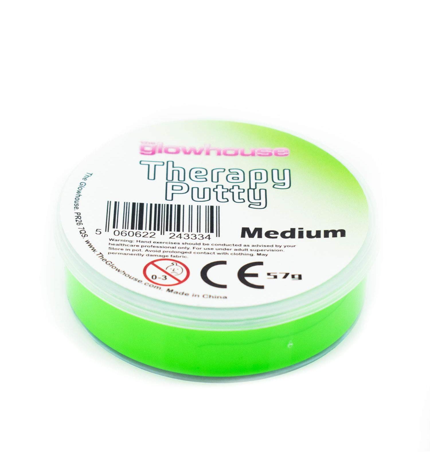 Premium Therapy Putty Squeezable Non-Toxic Hand Exercise Anti-Stress for Adults & Children 57g (Green - Medium)