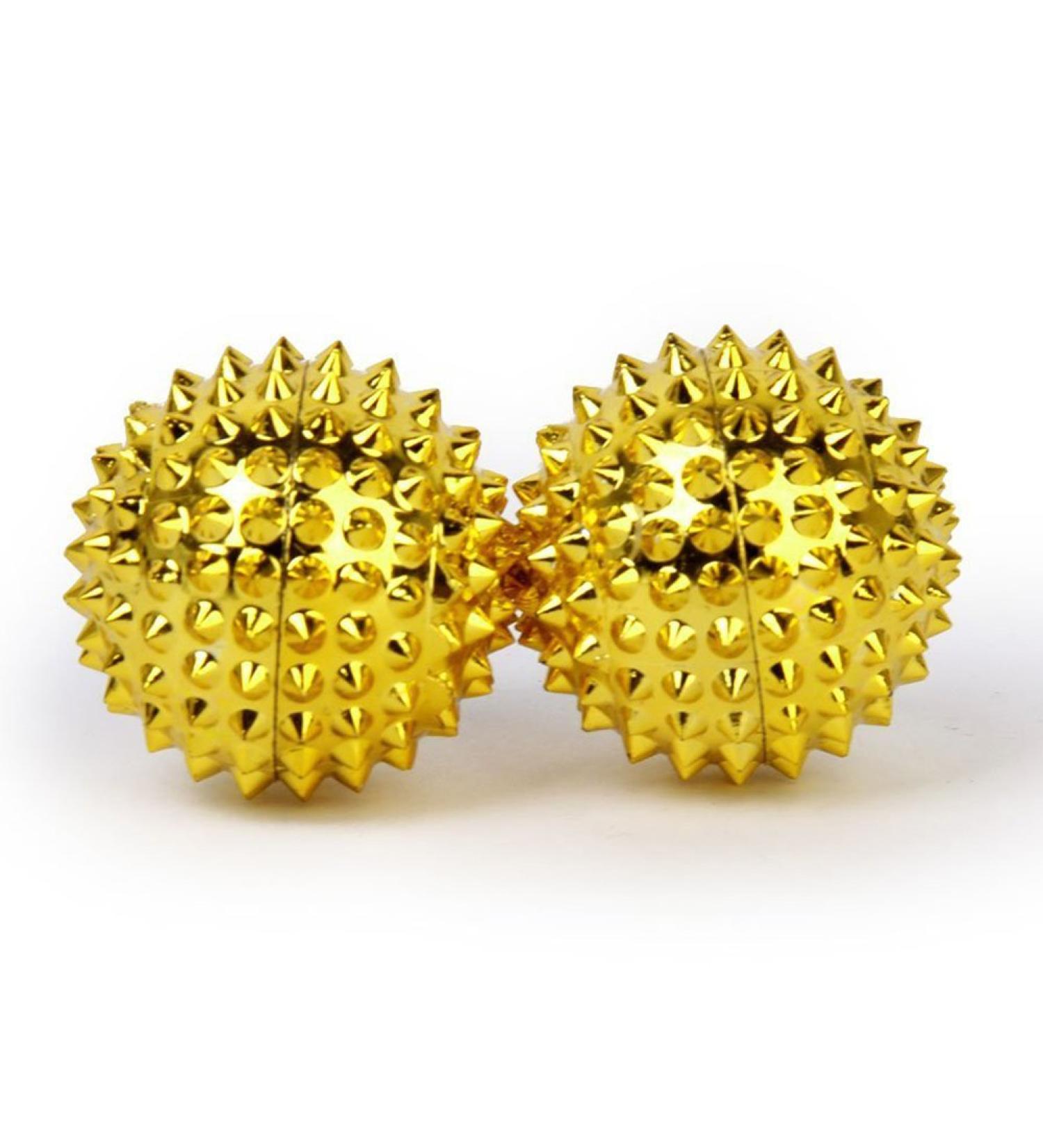 NATHA 1 Pair Golden Magnet Palm Massage Balls - 32mm for Relaxation & Pain Relief | International Shipping Available - Buy Online on GoSupps.com