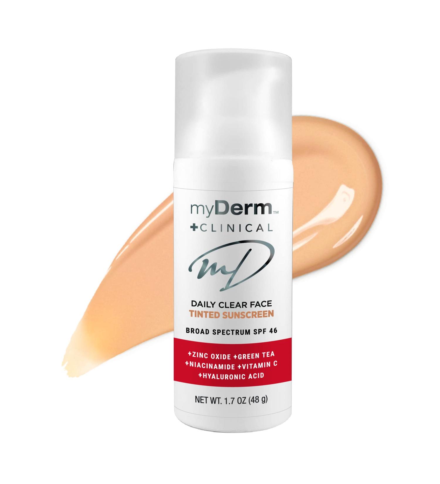 myDerm CLINICAL SPF 46 TINTED Zinc Sunscreen Lotion - Buy Online on GoSupps.com