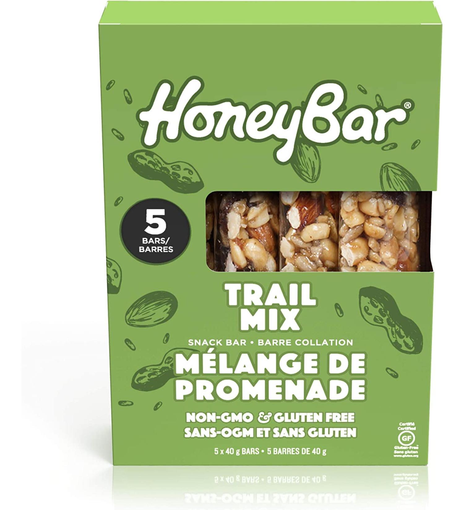 HoneyBar Snack Bars Gluten-Free Non-GMO Vegetarian 40 g Bars 5 Count (Trail Mix 5 count (Pack of 1)) Trail Mix 40 g (Pack of 5) - Buy Online on GoSupps.com