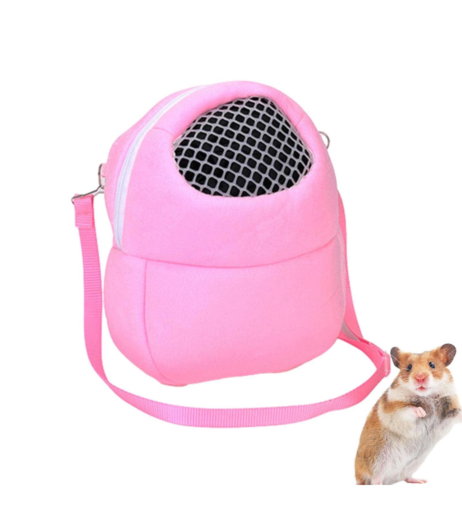Hamster Backpack Carrier | Three Size Pet Dog Carrier Bags Pink Green Blue Portable Bag Hedgehog Hamster Breathable Shoulder Bags Uwariloy Large Pink - Buy Online on GoSupps.com