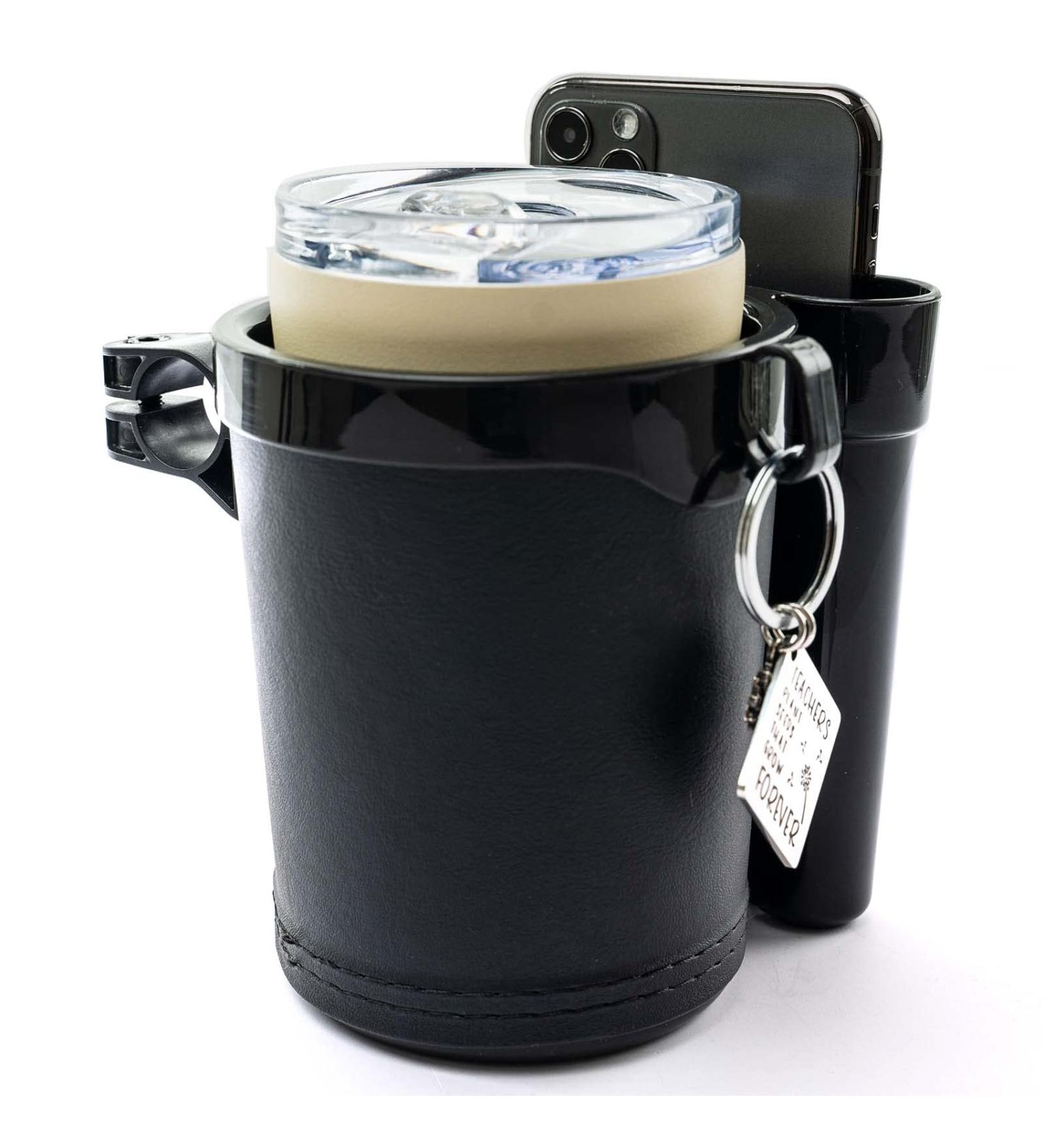 Bike Cup Holder with Cell Phone and Key Holder - Black | For Cruiser, Bicycle, Motorcycle, Scooter & Boat - Buy Online on GoSupps.com