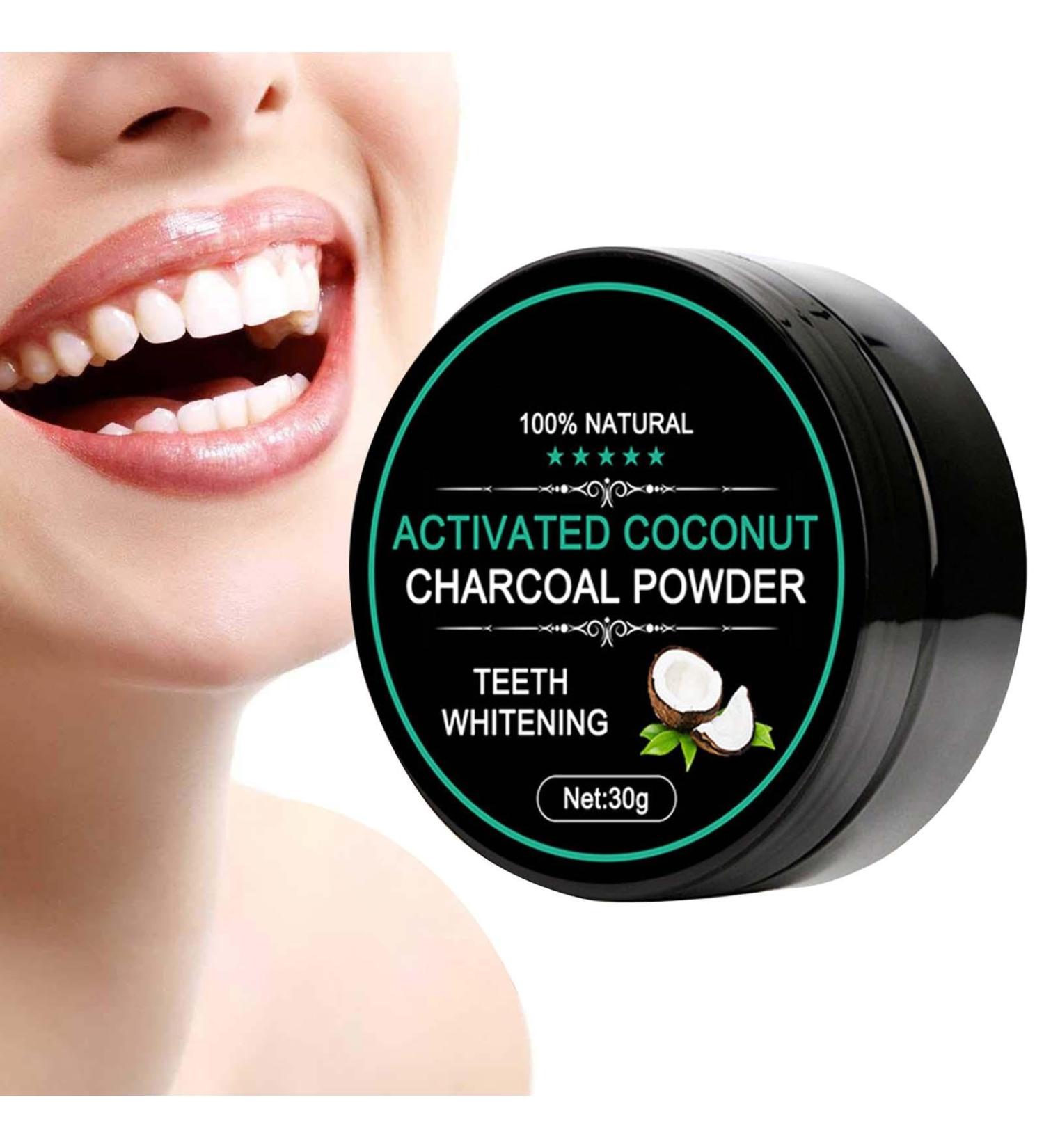 Natural Coal Toothpaste Powder - Whitening Activated Charcoal & Coconut | Stain Remover with Bamboo Toothbrush - Buy Online on GoSupps.com