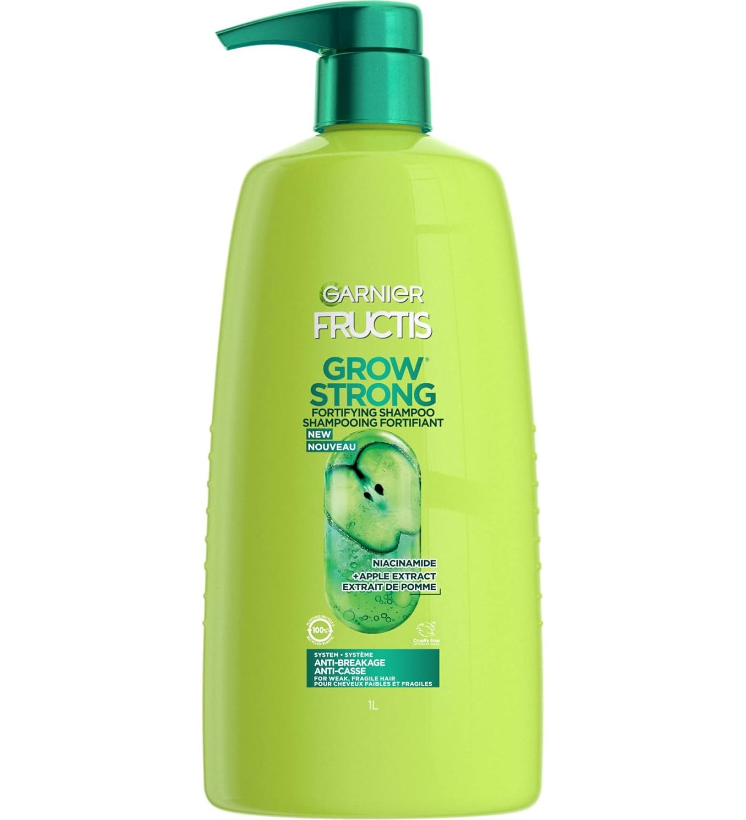 Garnier Fructis Grow Strong Shampoo 33.8 oz - Promote Healthy Hair Growth - Buy Online on GoSupps.com
