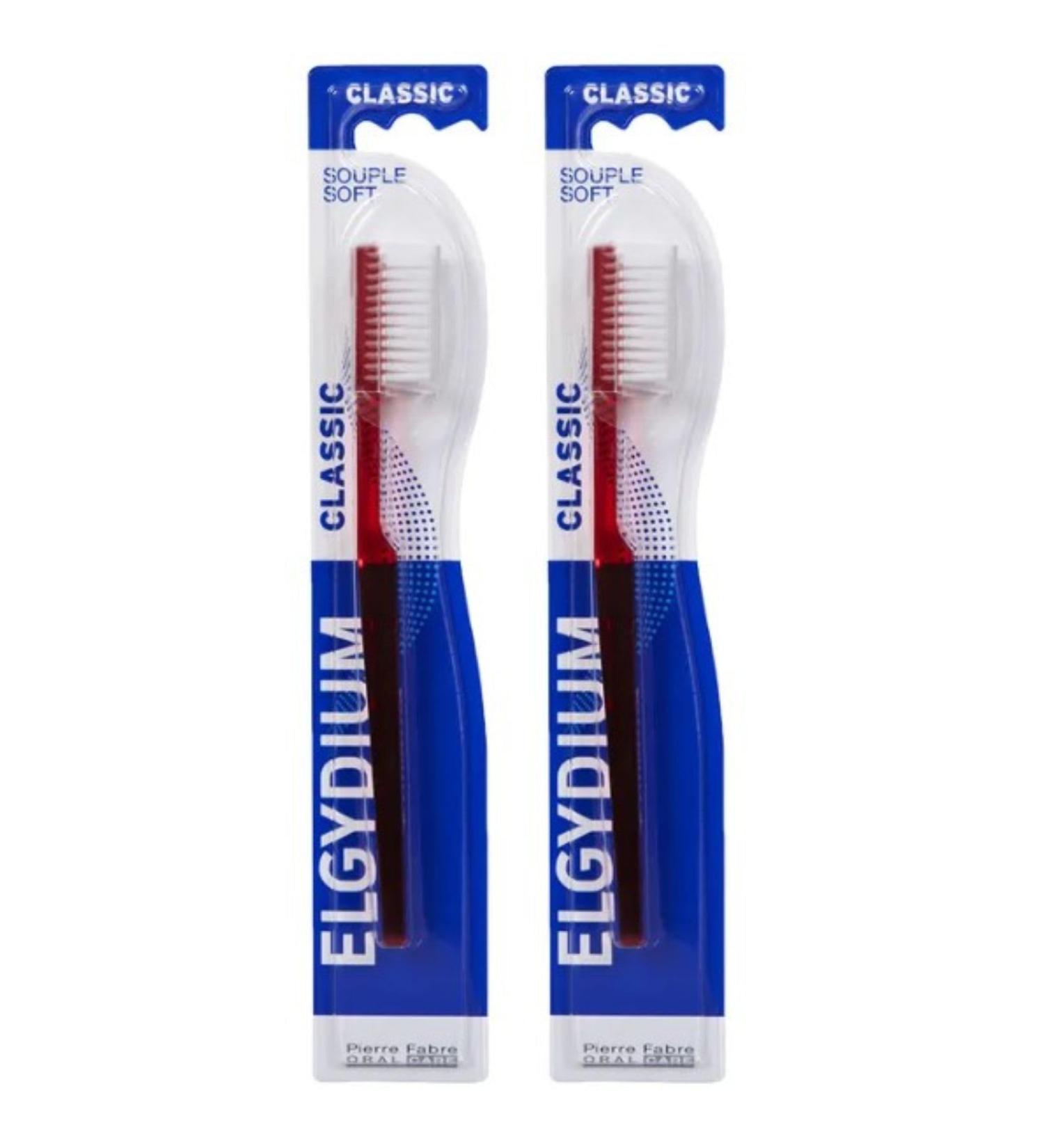 Elgydium Classic Soft Toothbrush - Red 2 Pack | Best International Shipping - Buy Online on GoSupps.com
