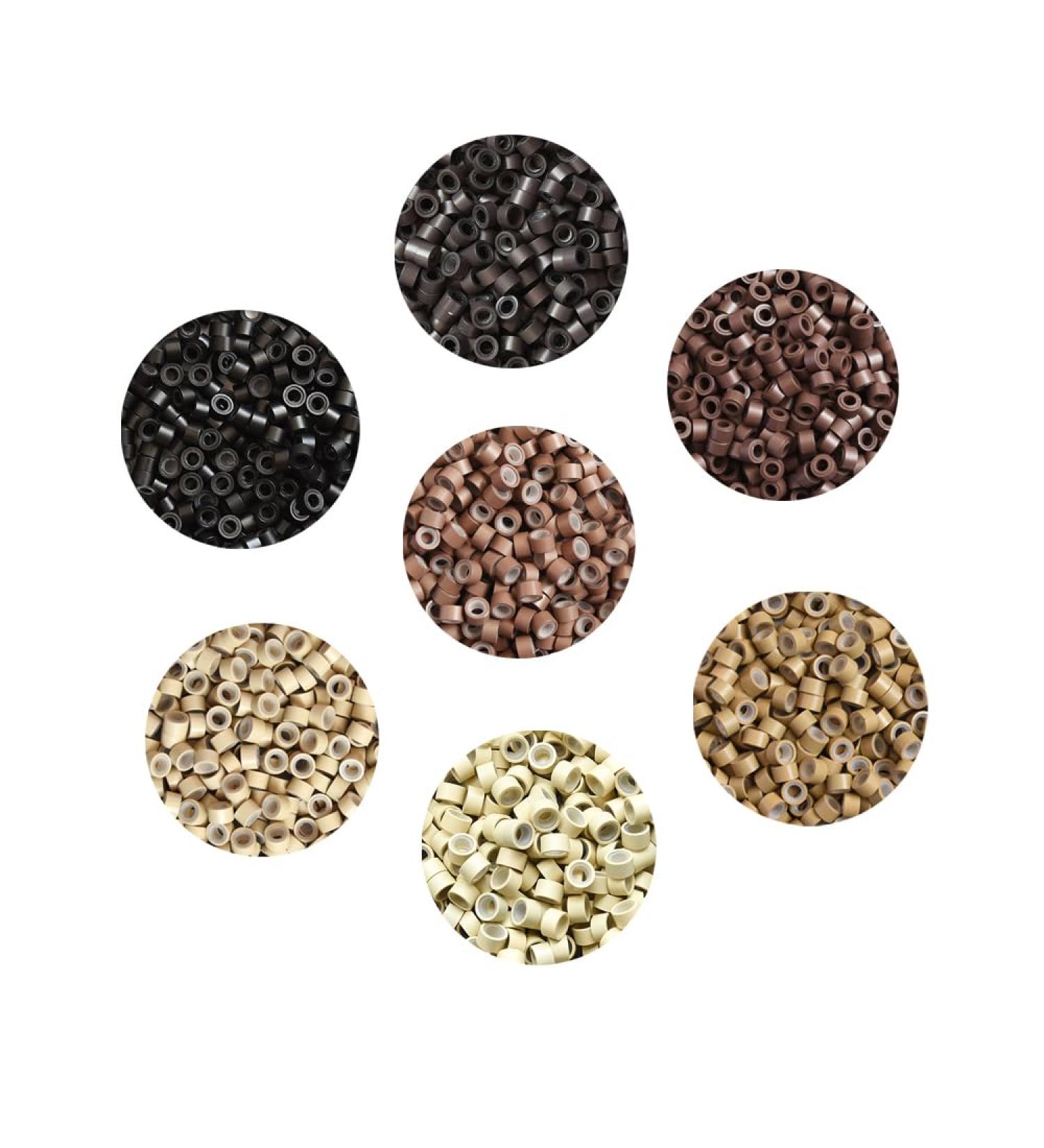 1000pcs 5.0X3.0X3.0mm Silicone Micro Rings Links Beads for Hair Extensions (Dark Blonde) 1000 pieces Dark Blonde - Buy Online on GoSupps.com