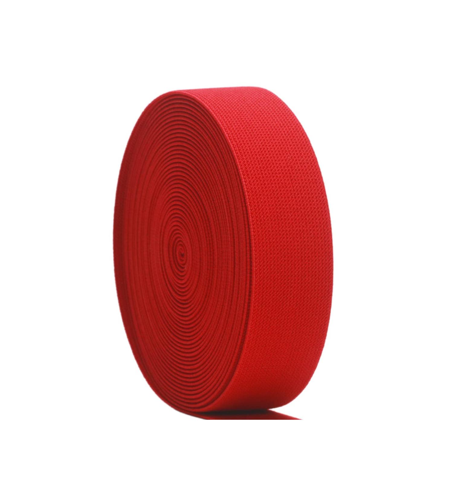 1 1/2 Inch Red Knit Elastic Band - 10 Yards Double-Side Twill Woven Heavy Stretch Elastic Spool for Sewing - Ideal for Pants, Waistbands, Wigs, Skirts, Crafts - Red Color - Buy Online on GoSupps.com