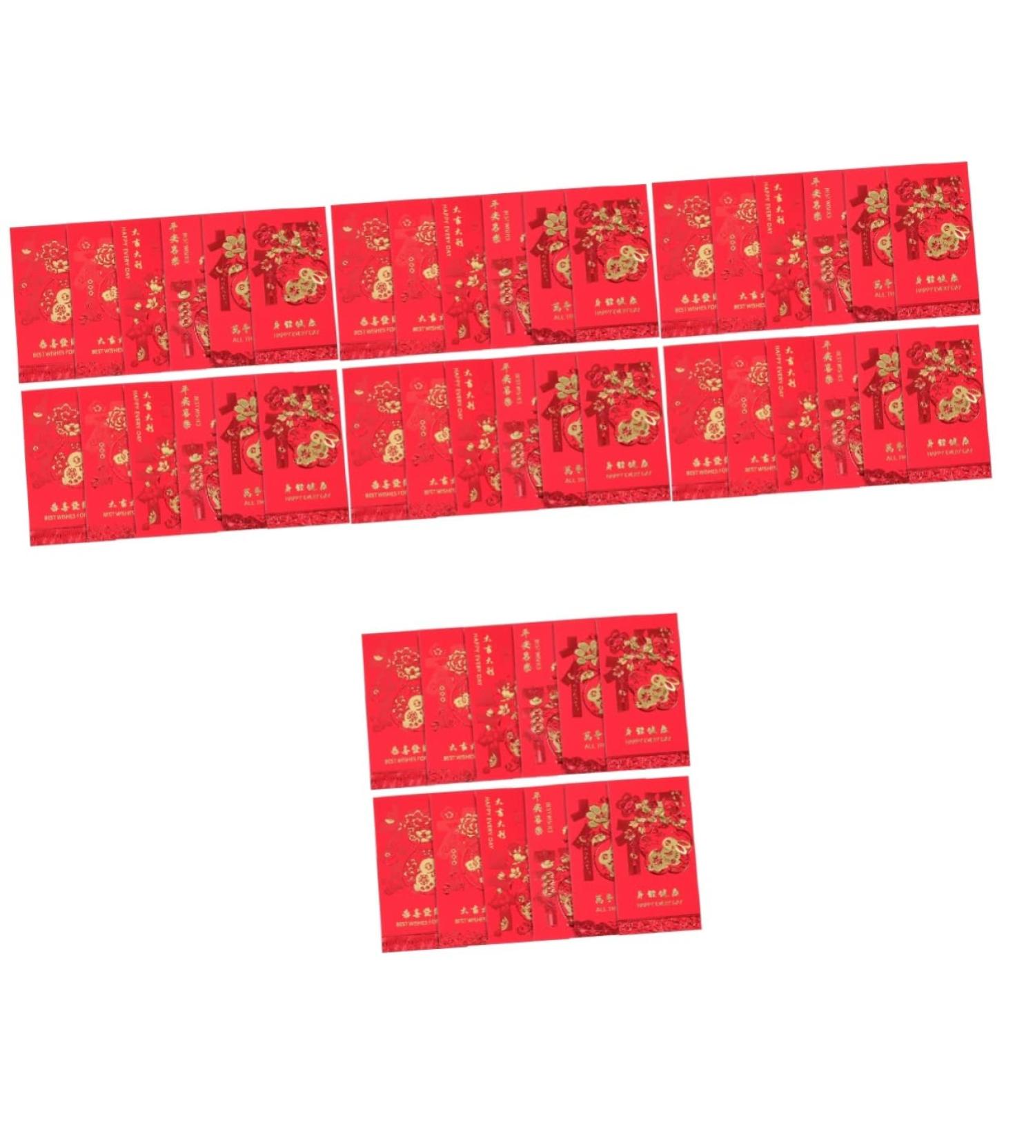 ABOOFAN 240 Pcs 2023 Year of The Rabbit Red Packets See Envelopes New Year Money Bag Zodiac Rabbit Year Packet Lucky Kid Purse Bunny Year Red Pocket Decorative Clip Pouch Paper Child Assorted Color 2x4pcs 17X9CMx4pcs - Buy Online on GoSupps.com