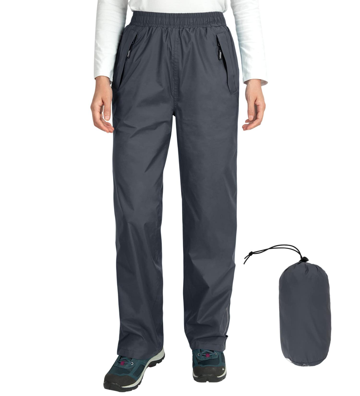 Outdoor Ventures Women's Packable Waterproof Hiking Rain Pants - Grey, Medium - Buy Online on GoSupps.com