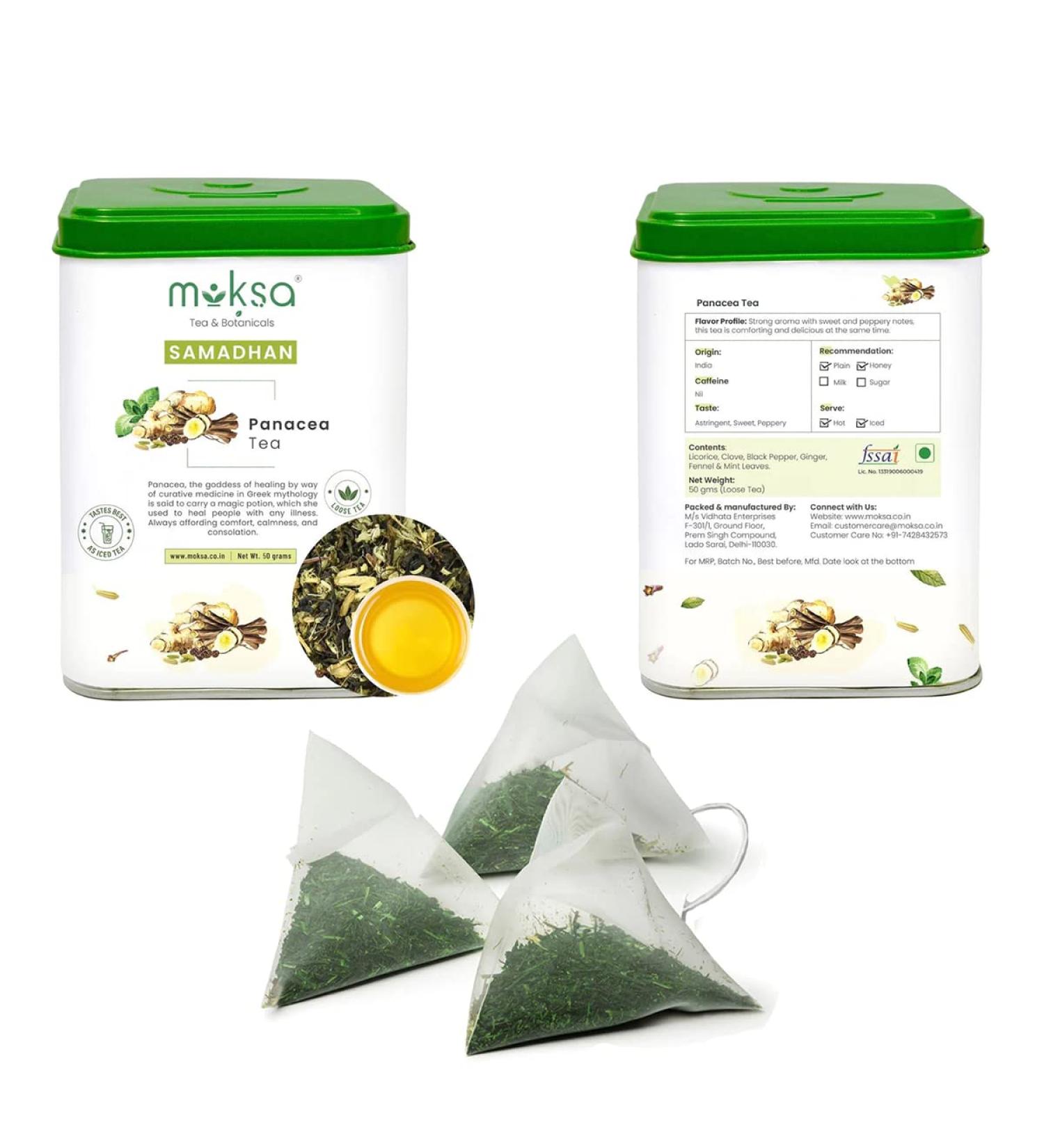 Premium Green Tea - 15 Pyramid Tea Bags - 100% Organic Panacea Flavored Herbal Extract Tea Bags - Buy Online on GoSupps.com